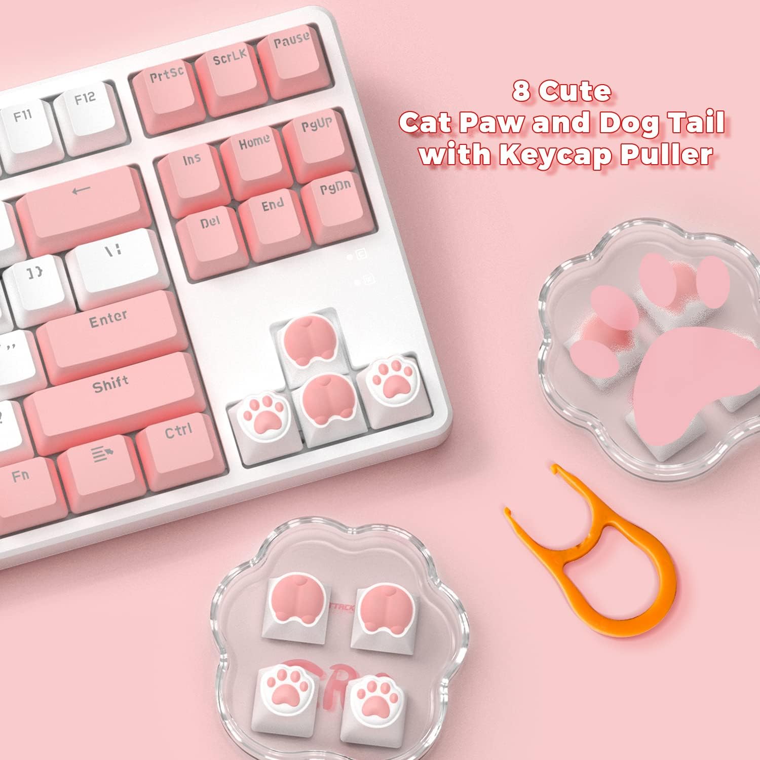 ATTACK SHARK Cute  Cat Paws and Butts Custom Keycaps