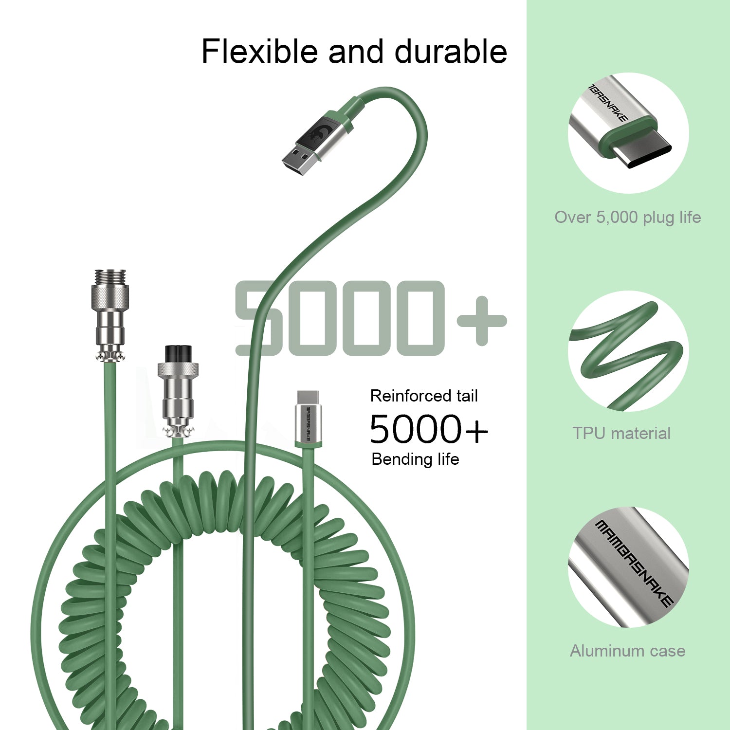 ATTACK SHARK x MAMBASNAKE C01 Coiled Cable