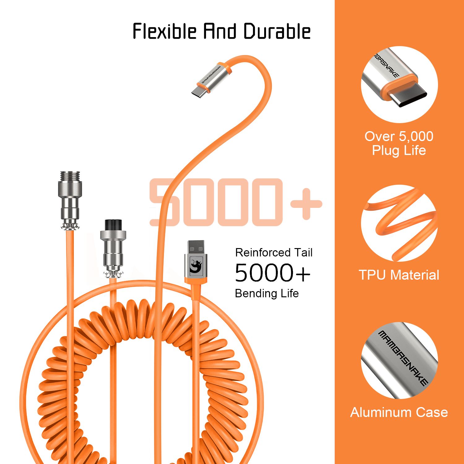 ATTACK SHARK x MAMBASNAKE C01 Coiled Cable