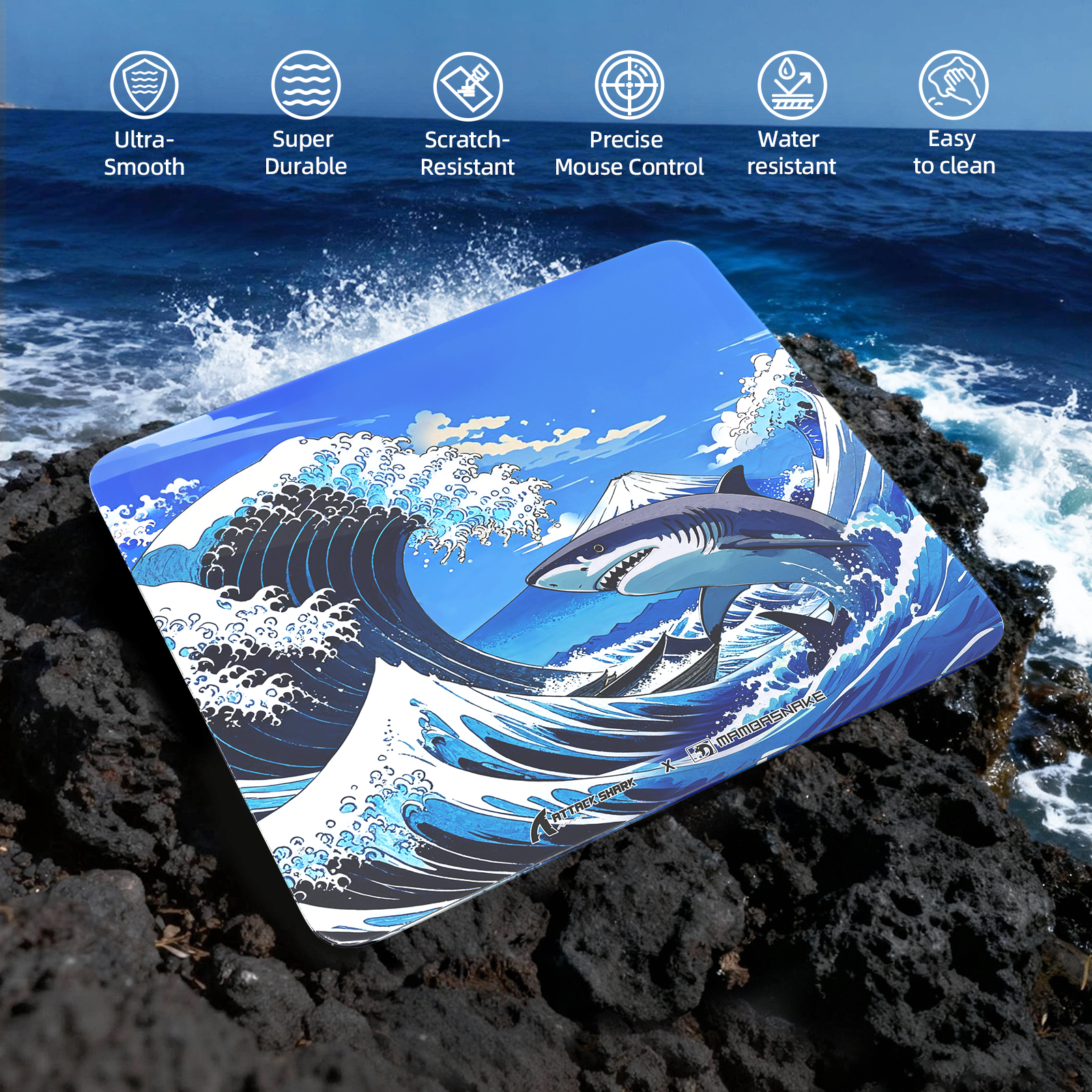 ATTACK SHARK CM05 Tempered Glass Gaming Mouse Pad