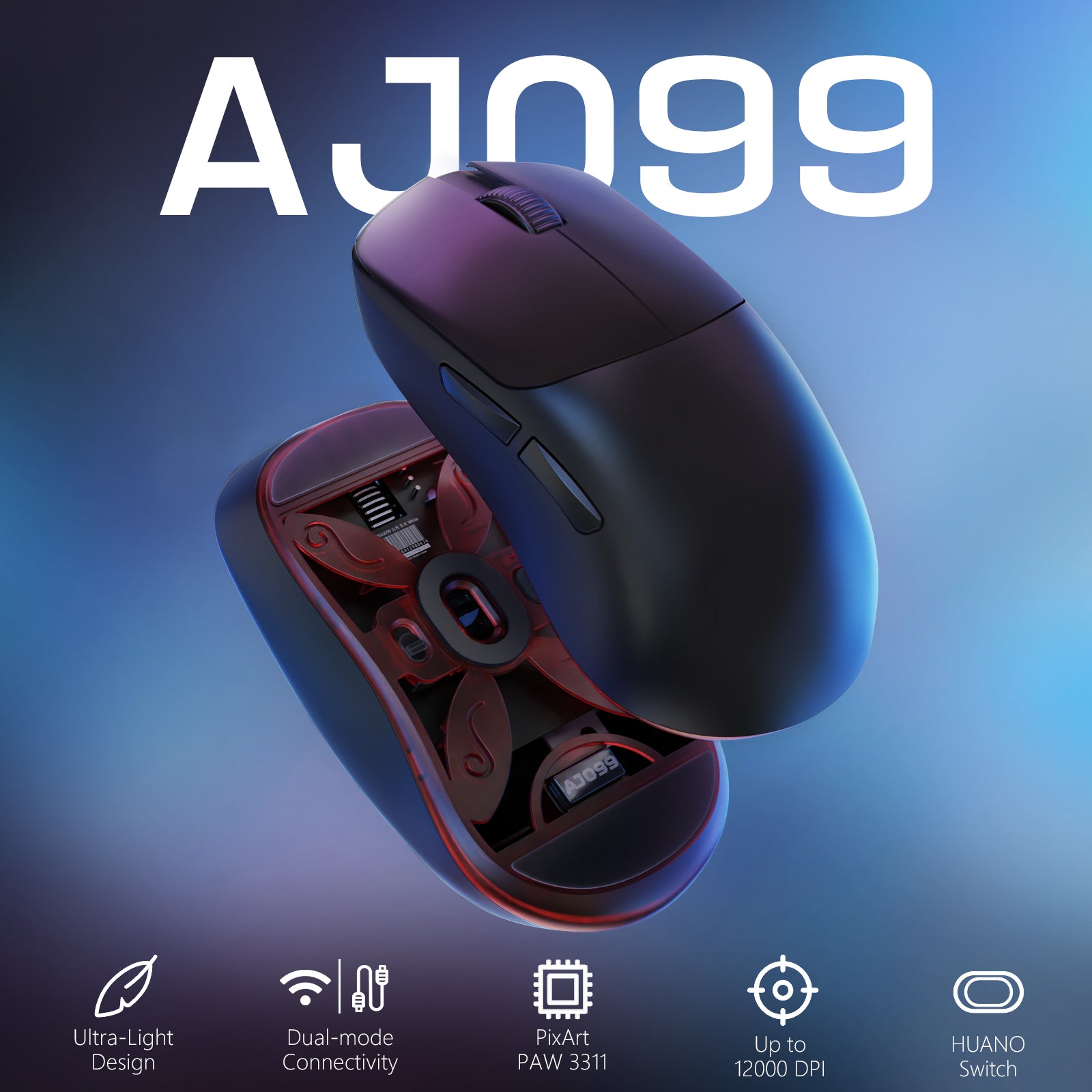 ATTACK SHARK x AJAZZ AJ099 Wireless Gaming Mouse