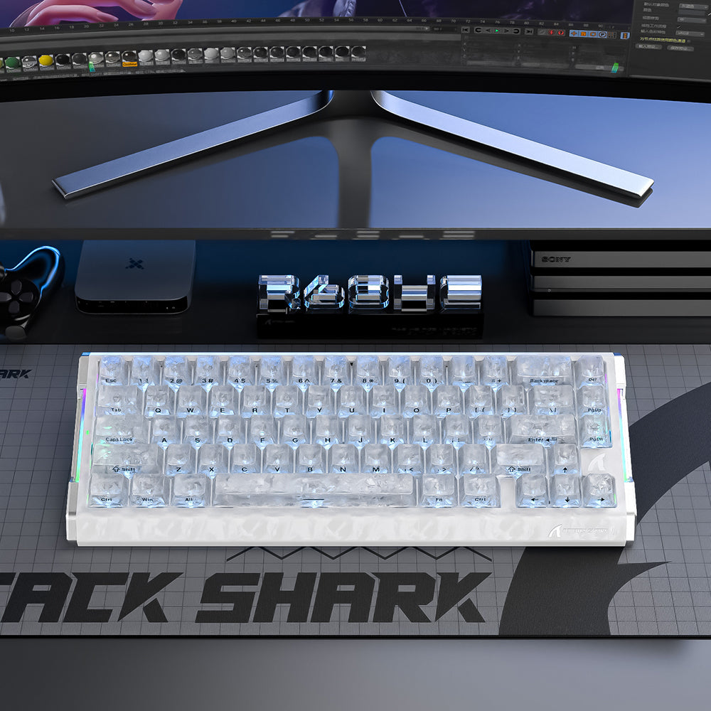 ATTACK SHARK R68 HE Carbon Fiber Wired Rapid Trigger Magnetic Switch Keyboard With C01 Ultra RGB Coiled Cable