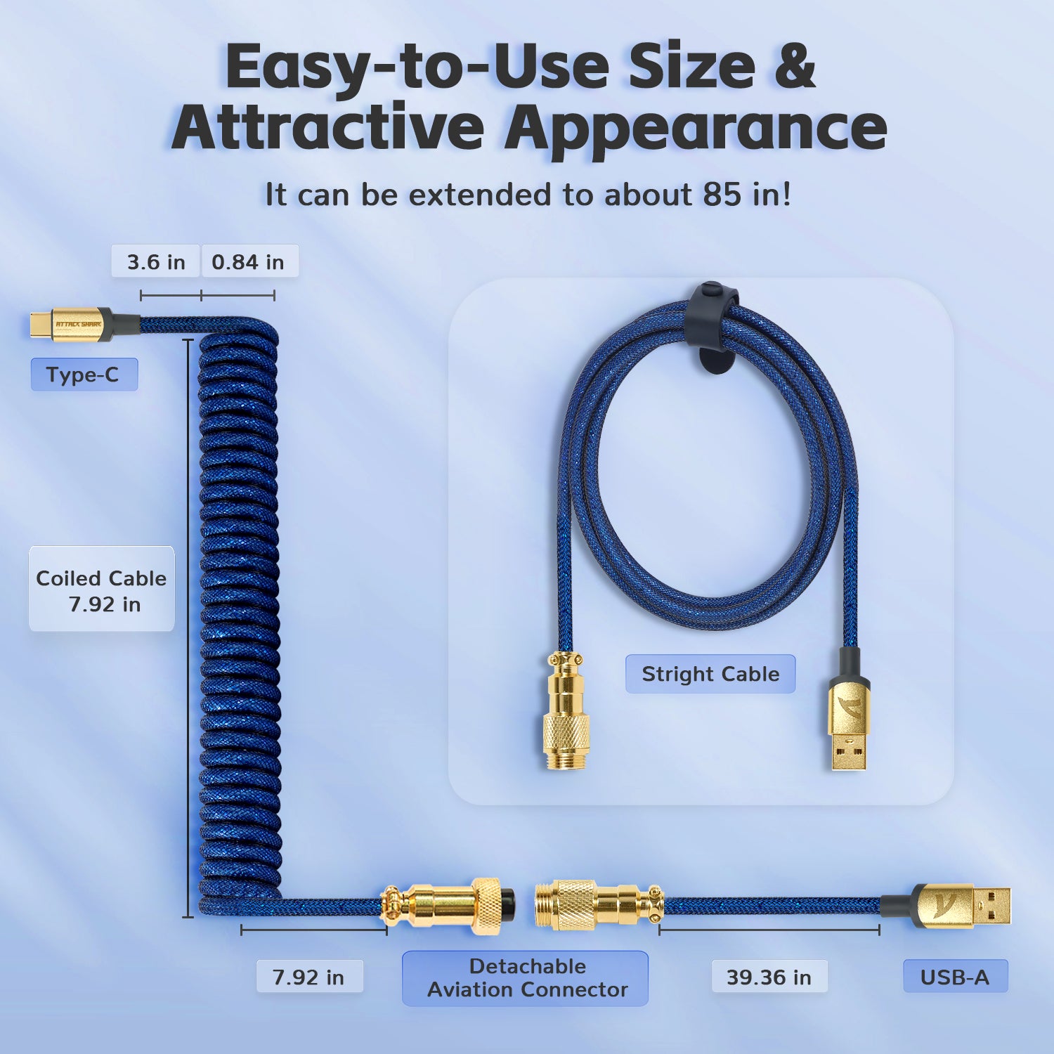 ATTACK SHARK C03 COILED CABLE