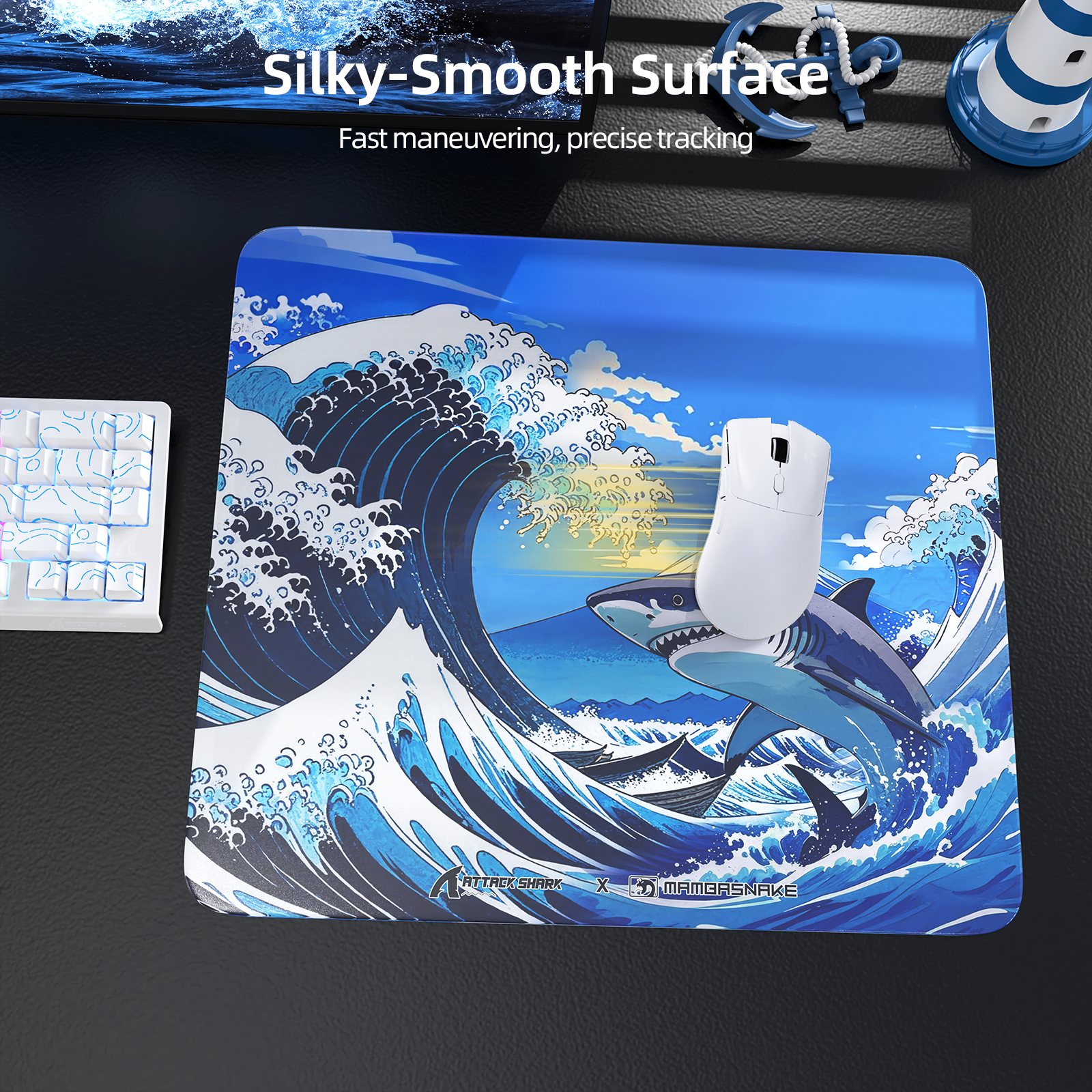 ATTACK SHARK CM05 Tempered Glass Gaming Mouse Pad