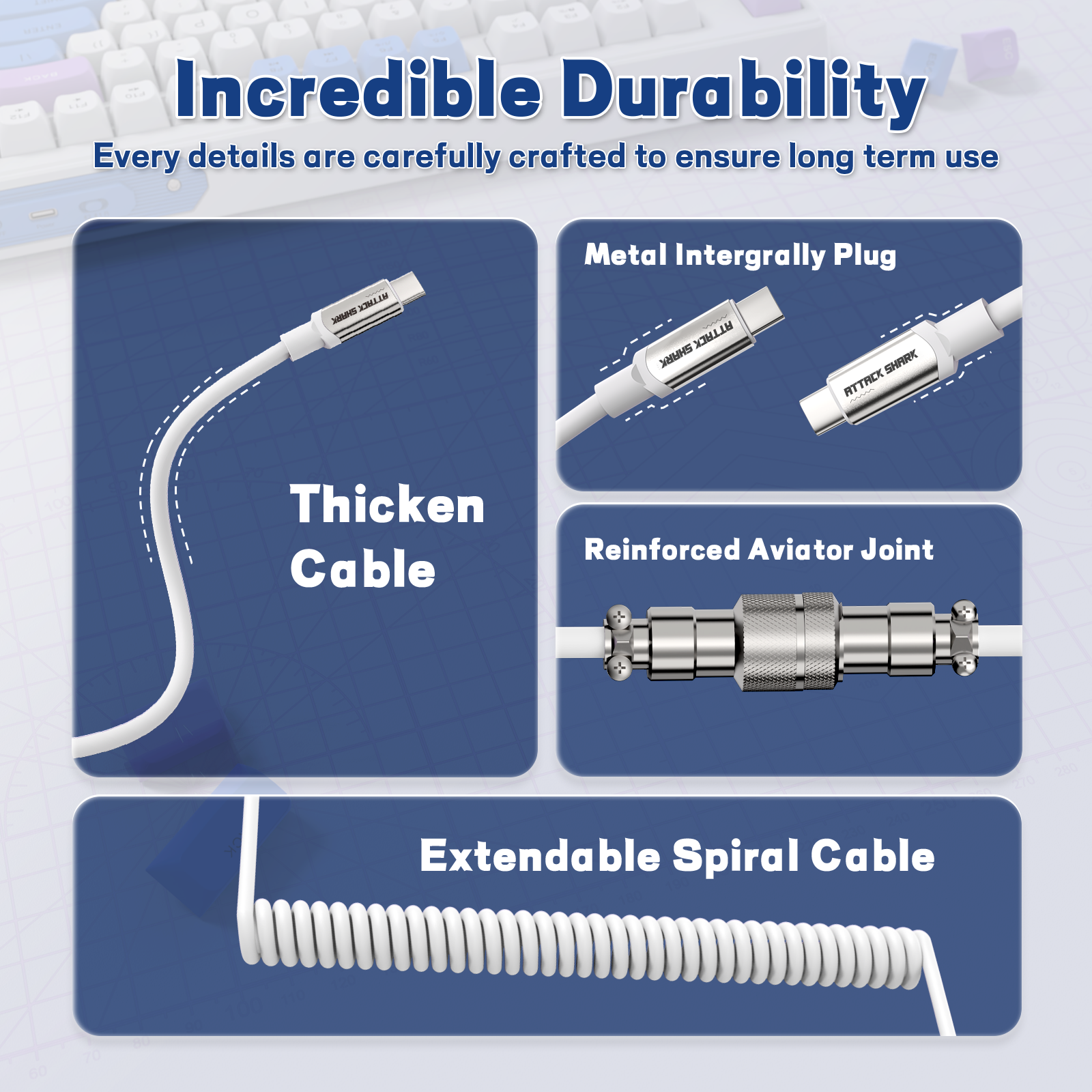 ATTACK SHARK C04-C COILED CABLE