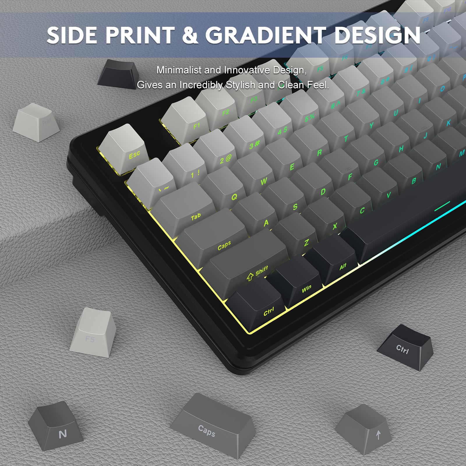 ATTACK SHARK M87PRO Wireless Mechanical Keyboard with Side Printed PBT Keycaps