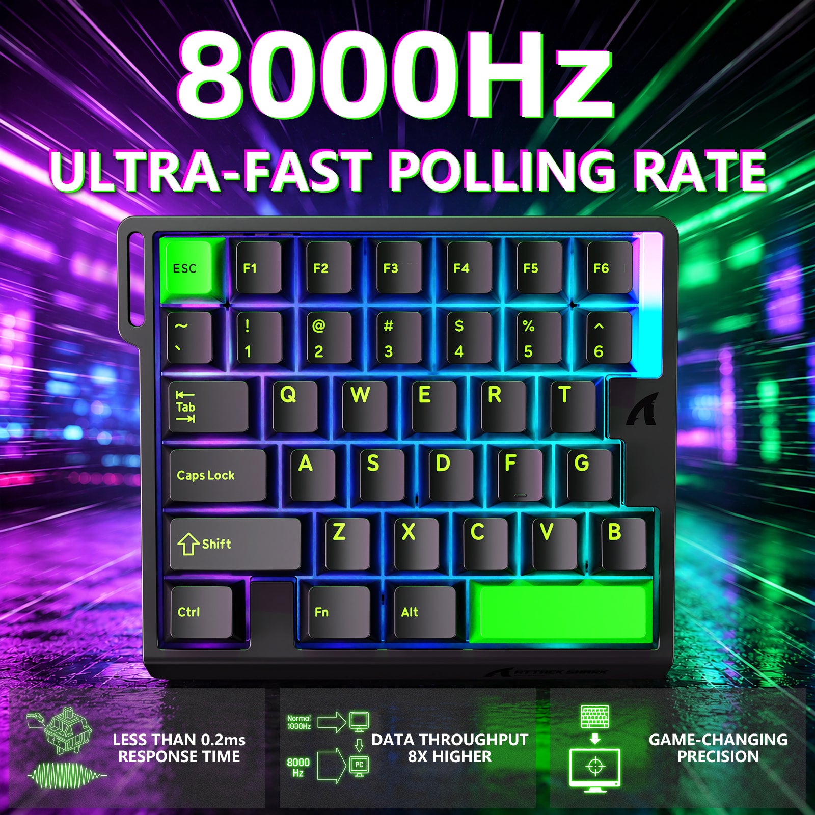 ATTACK SHARK M36 HE One-Handed Magnetic Switch Keyboard & C01 ULTRA LED Aviator Cable