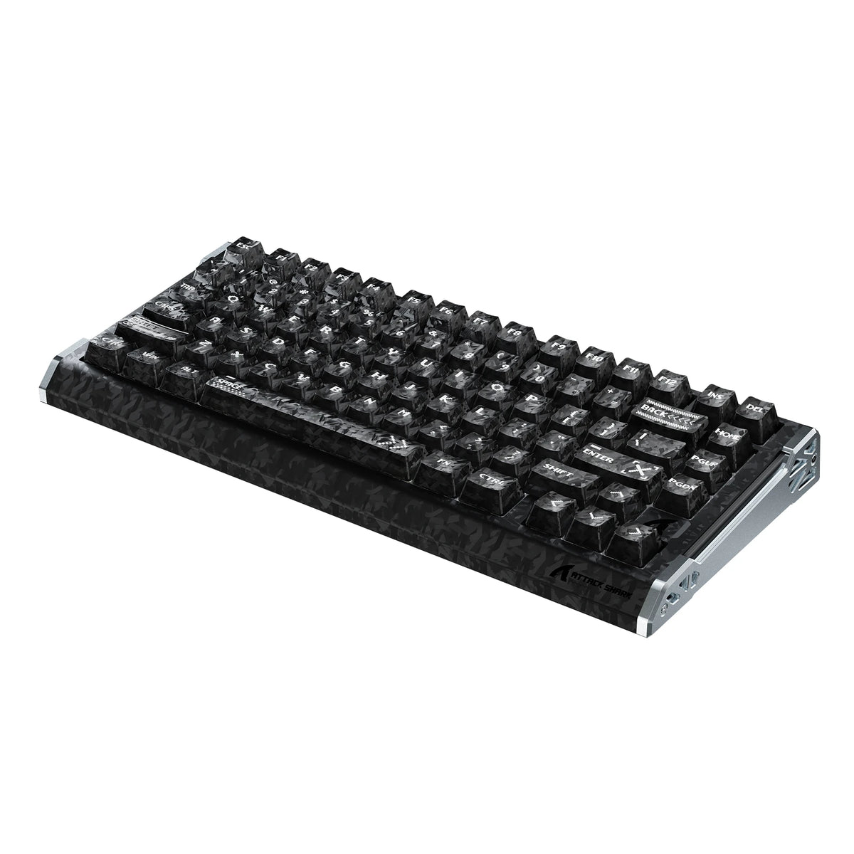 ATTACK SHARK R86 HE Carbon Fiber Wired Rapid Trigger Magnetic Switch Gaming Keyboard with C01 ULTRA RGB Coiled Cable