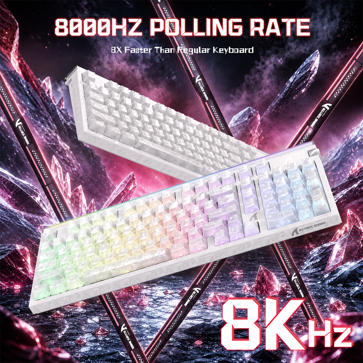 ATTACK SHARK R98 HE Carbon Fiber Wired Rapid Trigger Magnetic Switch Keyboard With C01 Ultra RGB Coiled Cable