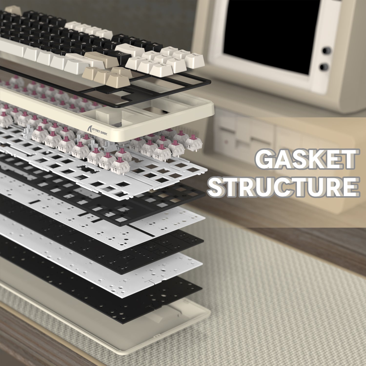 ATTACK SHARK X87 Tri-mode Gasket Mechanical Keyboard