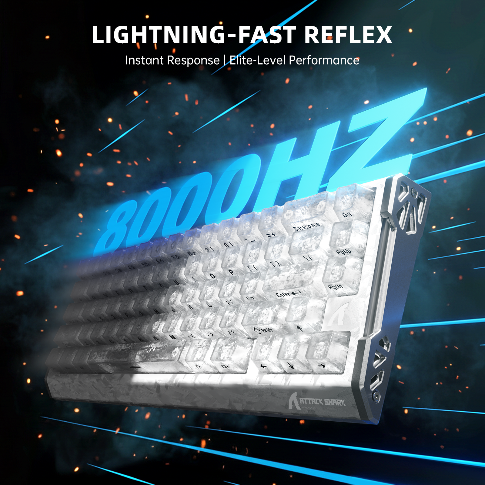 ATTACK SHARK R68 HE Carbon Fiber Rapid Trigger Keyboard Magnetic Switch