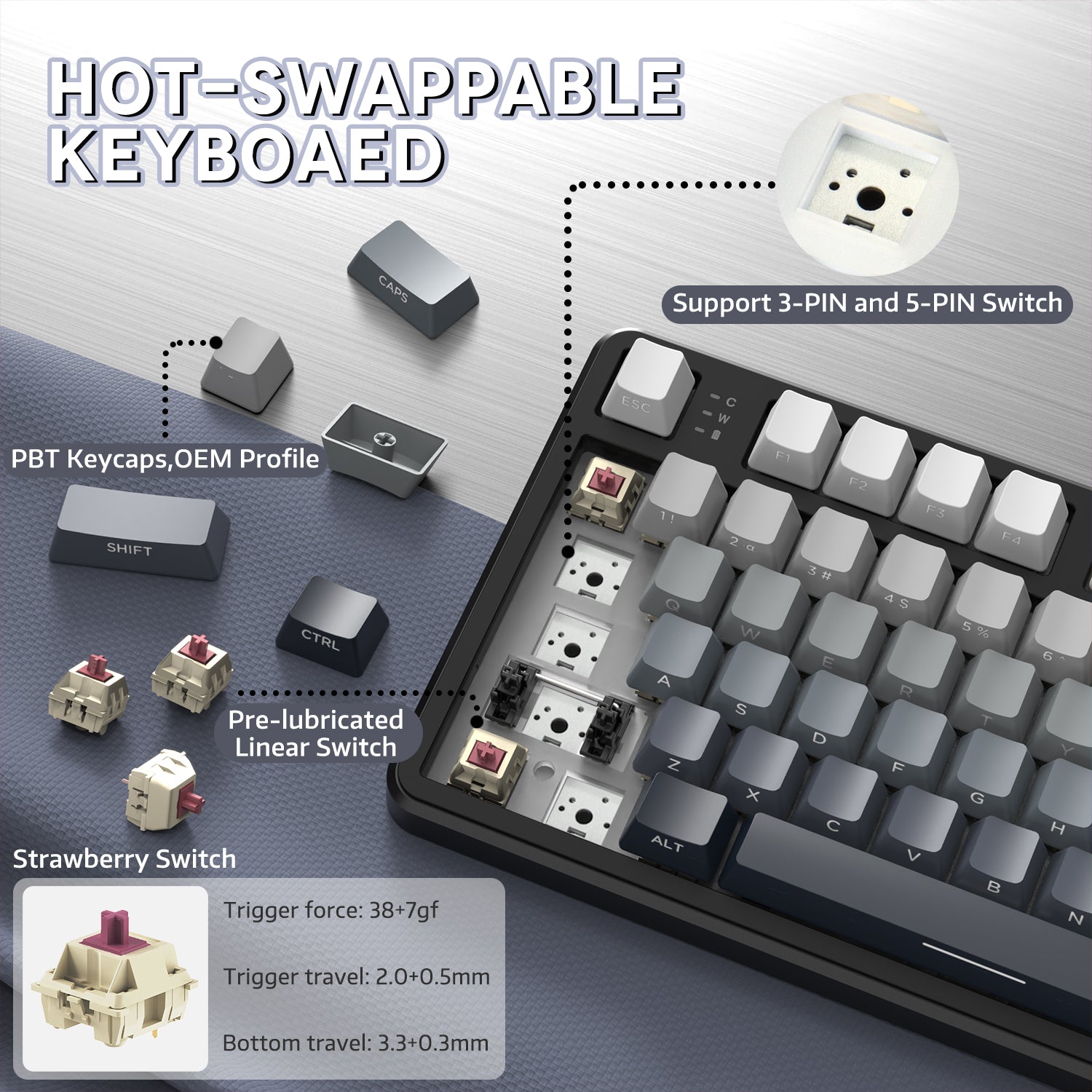 ATTACK SHARK X87 Tri-mode Gasket Mechanical Keyboard