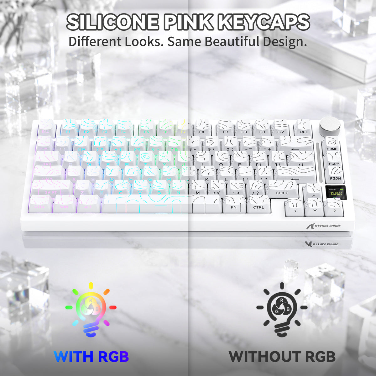 ATTACK SHARK SK06 135 Keys Shine-Through Keycaps, ANSI/ISO