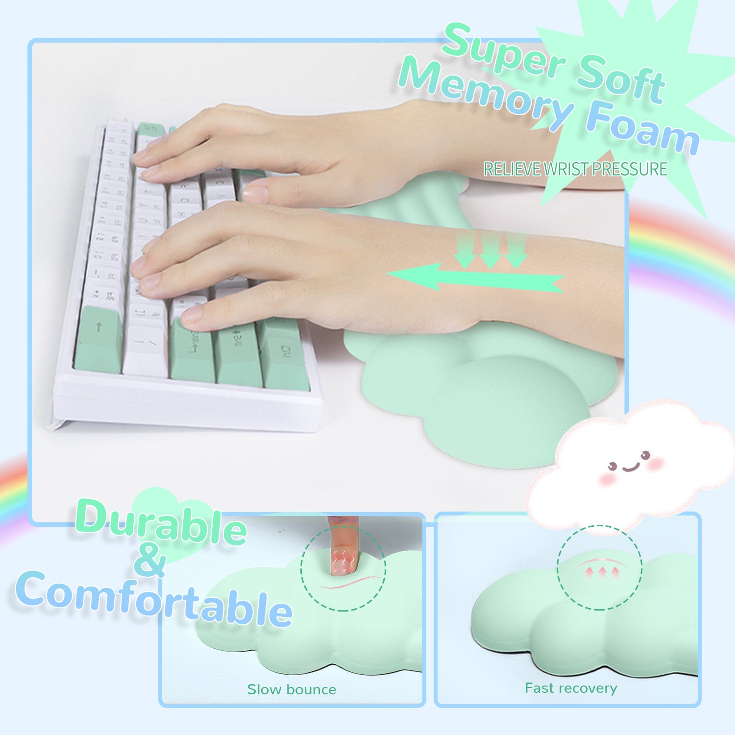 ATTACK SHARK X MAMBASNAKE Rainbow Cloud Keyboard Wrist Rest