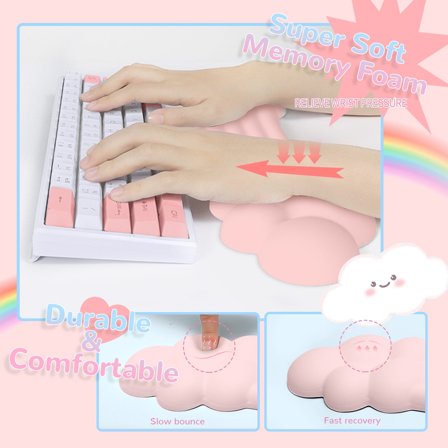 ATTACK SHARK X MAMBASNAKE Rainbow Cloud Keyboard Wrist Rest