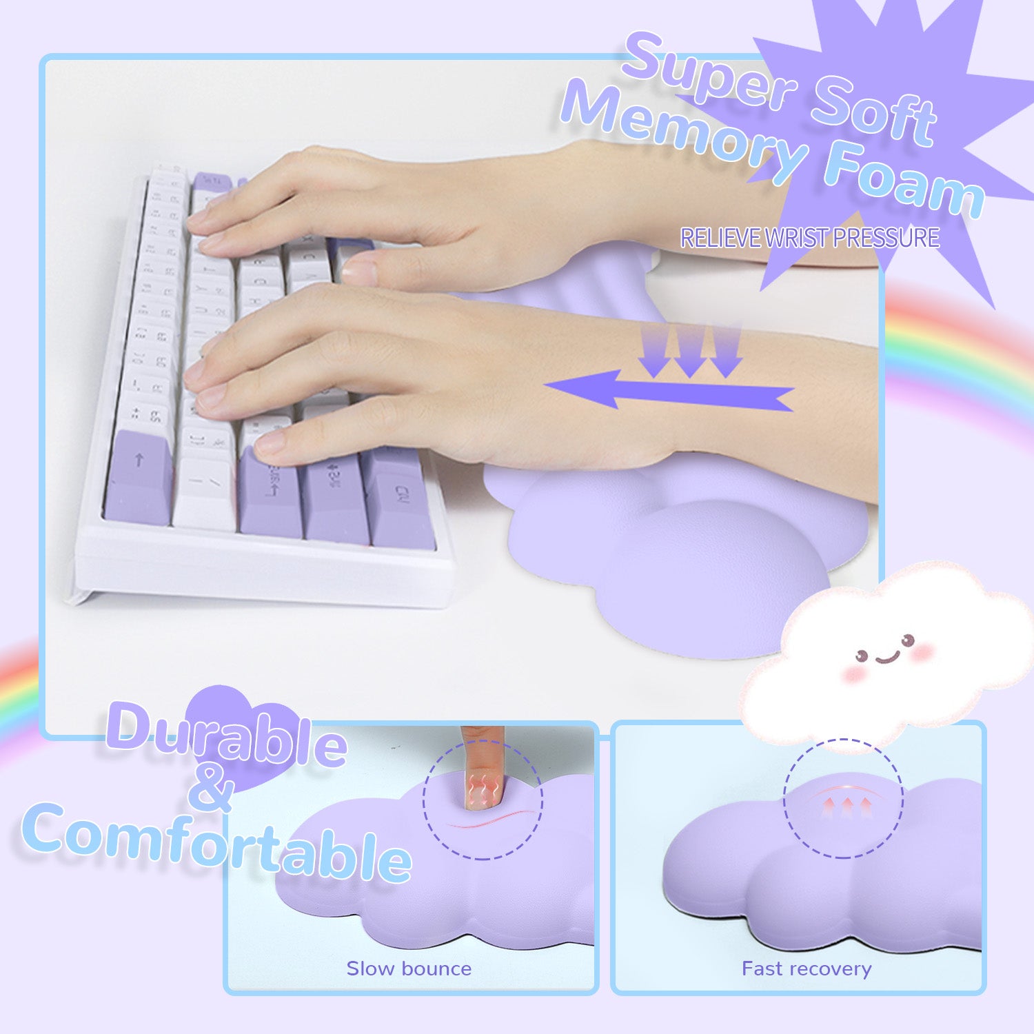 ATTACK SHARK X MAMBASNAKE Rainbow Cloud Keyboard Wrist Rest