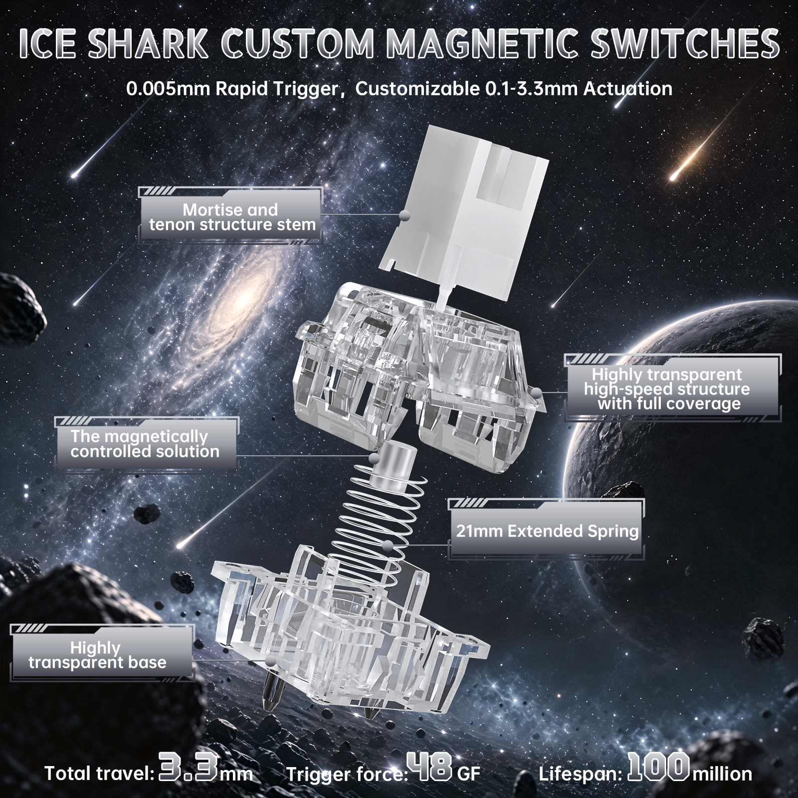 ATTACK SHARK R98 HE Carbon Fiber Wired Rapid Trigger Magnetic Switch Keyboard With C01 Ultra RGB Coiled Cable