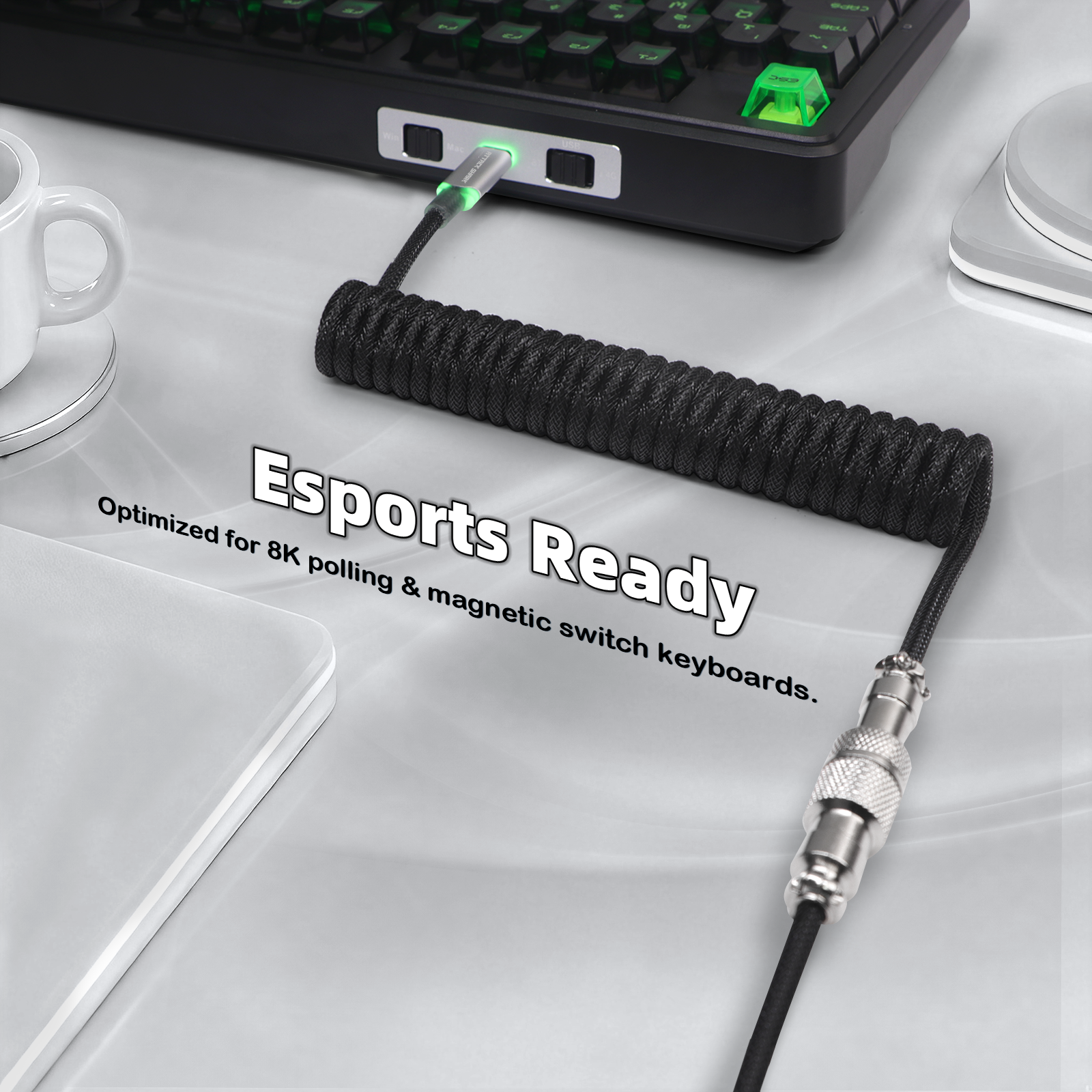 ATTACK SHARK C01ULTIMATE Coiled Cable for 8KHz Magnetic Keyboard
