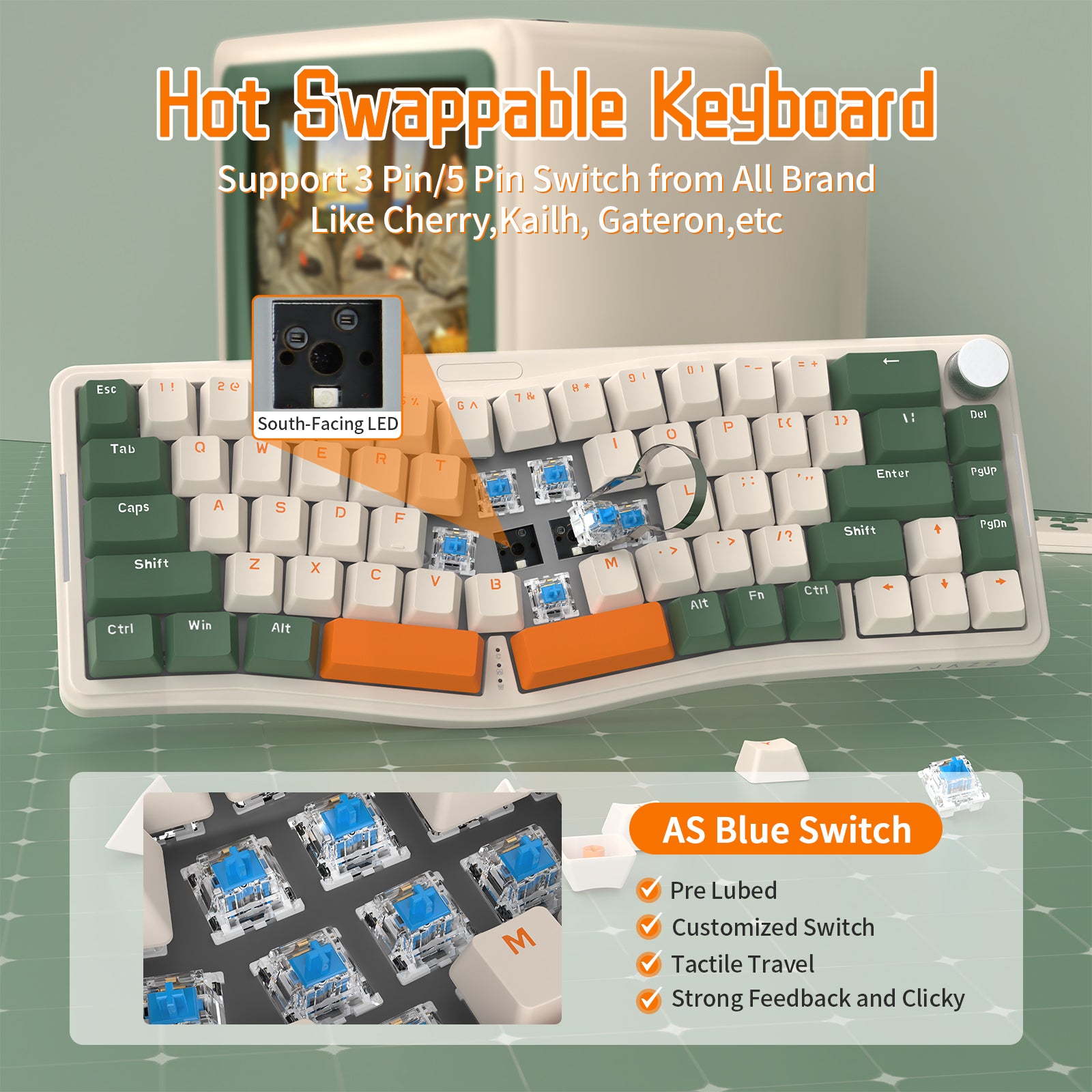 ATTACK SHARK x AJAZZ AKS068 Alice Mechanical Keyboard