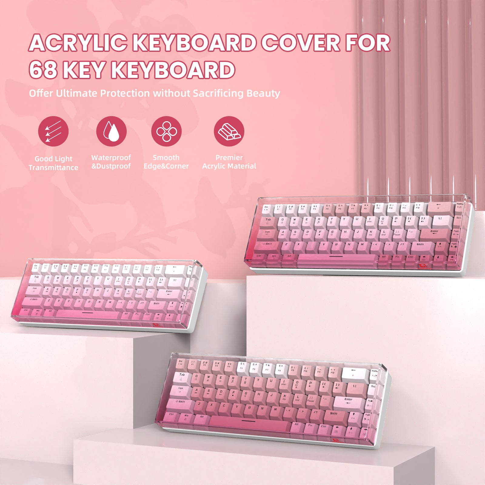 ATTACK SHARK x MAMBASNAKE 68-Key Keyboard Cover Fade Color