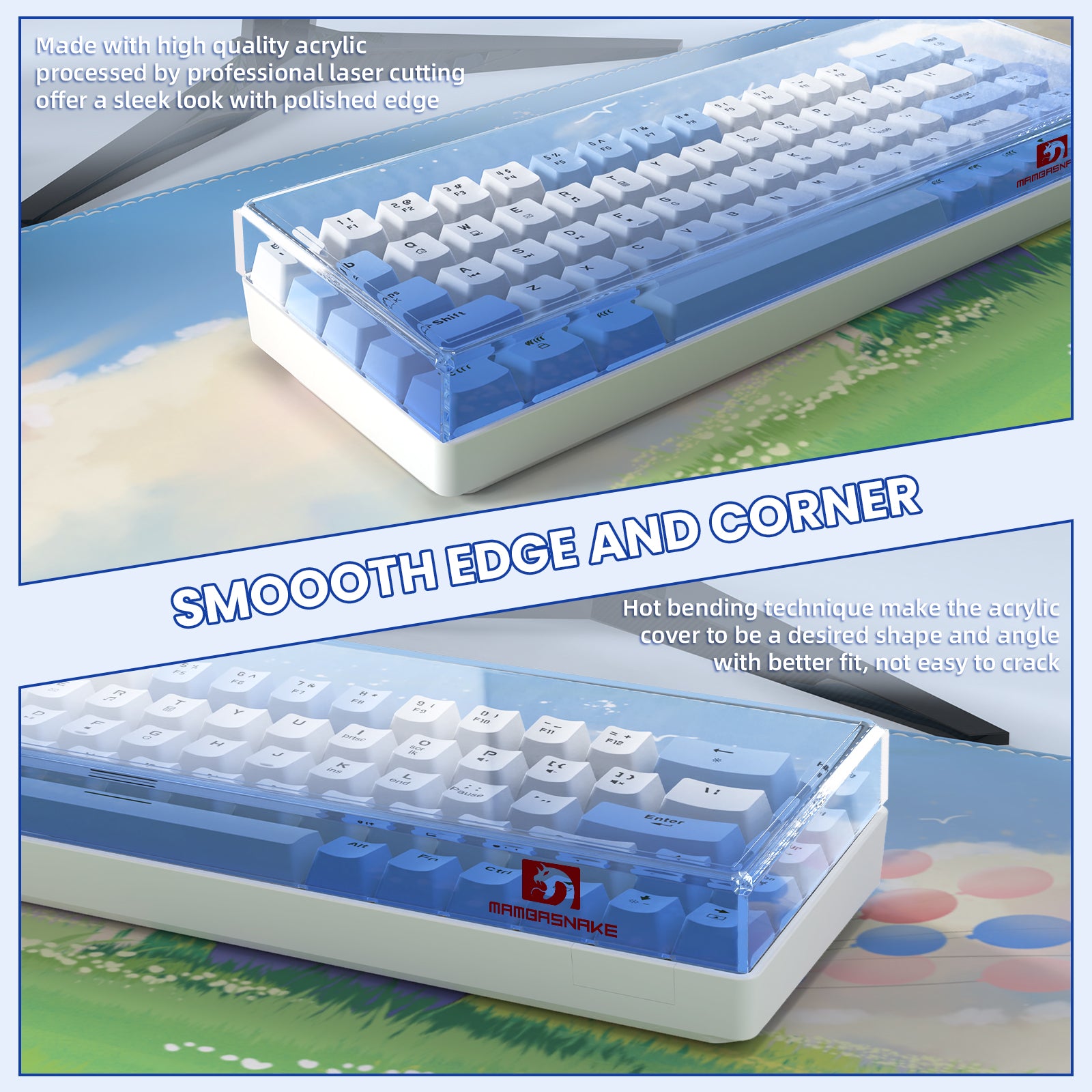 ATTACK SHARK x MAMBASNAKE 68-Key Keyboard Cover Fade Color