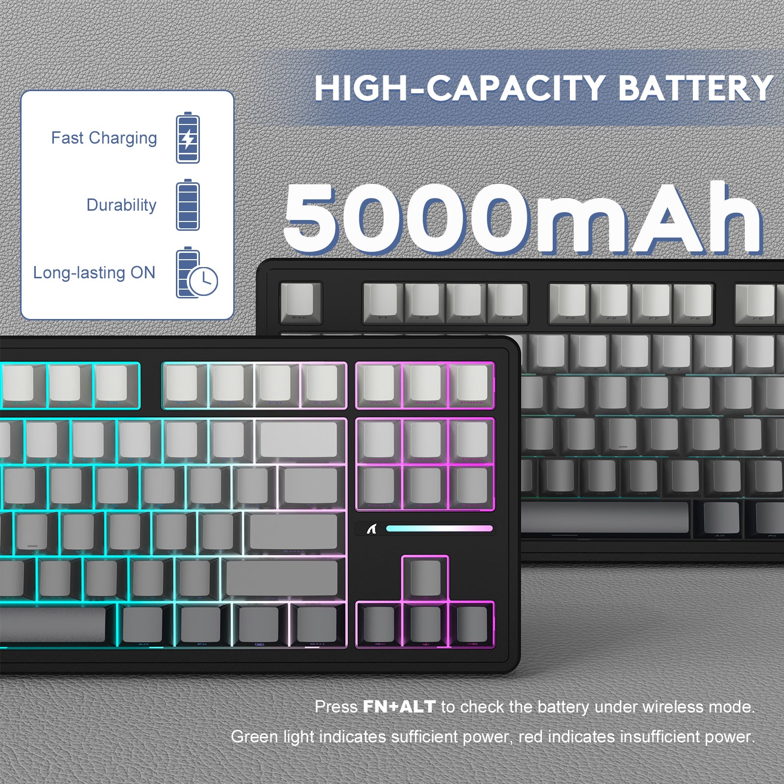 ATTACK SHARK M87PRO Wireless Mechanical Keyboard with Side Printed PBT Keycaps