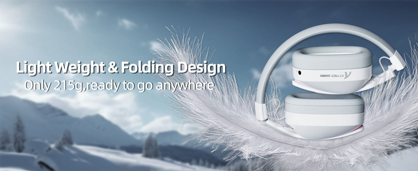 ATTACK SHARK L90 Foldable RGB Ultra-Light Tri-Mode Gaming Headset