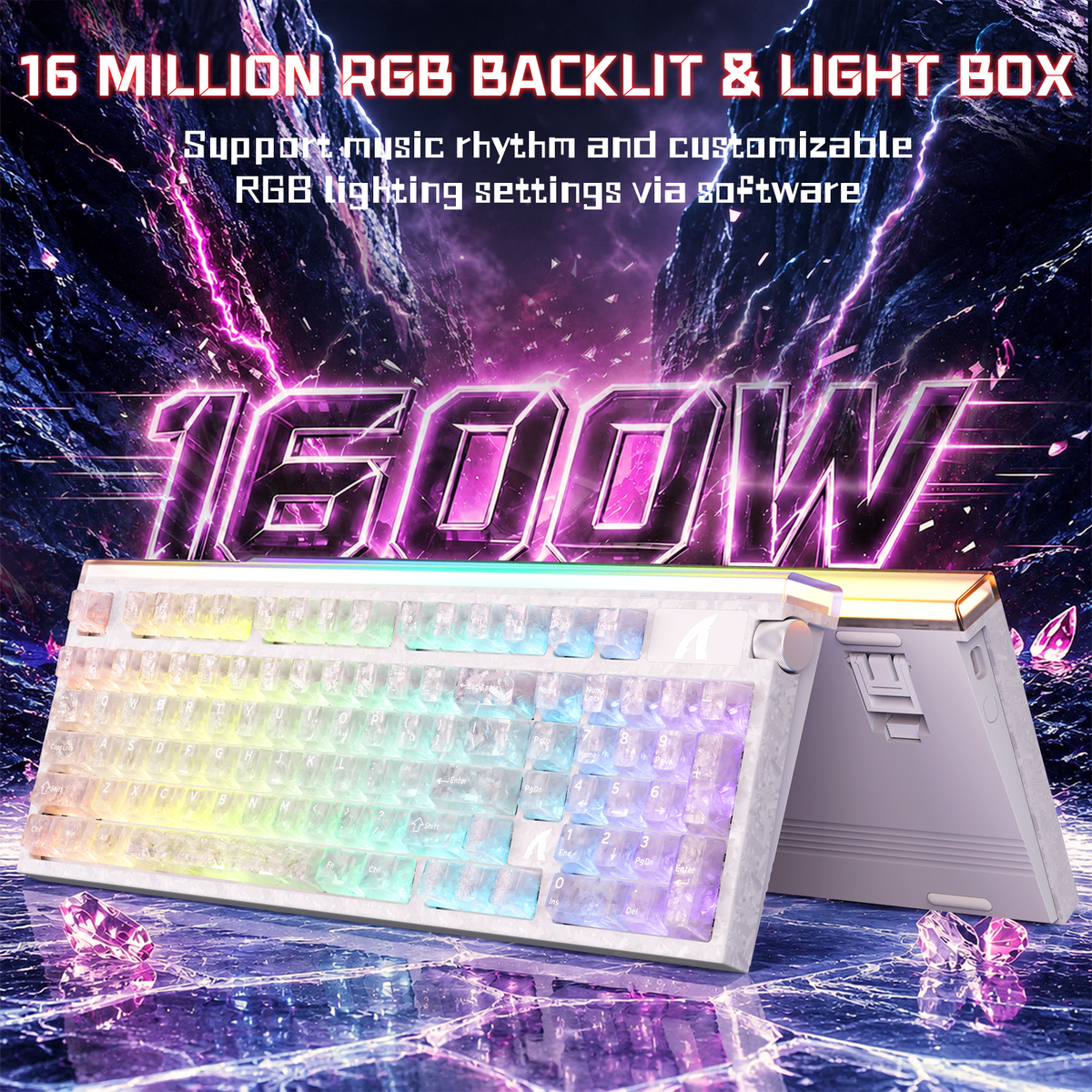 ATTACK SHARK R98 HE Carbon Fiber Wired Rapid Trigger Magnetic Switch Keyboard With C01 Ultra RGB Coiled Cable