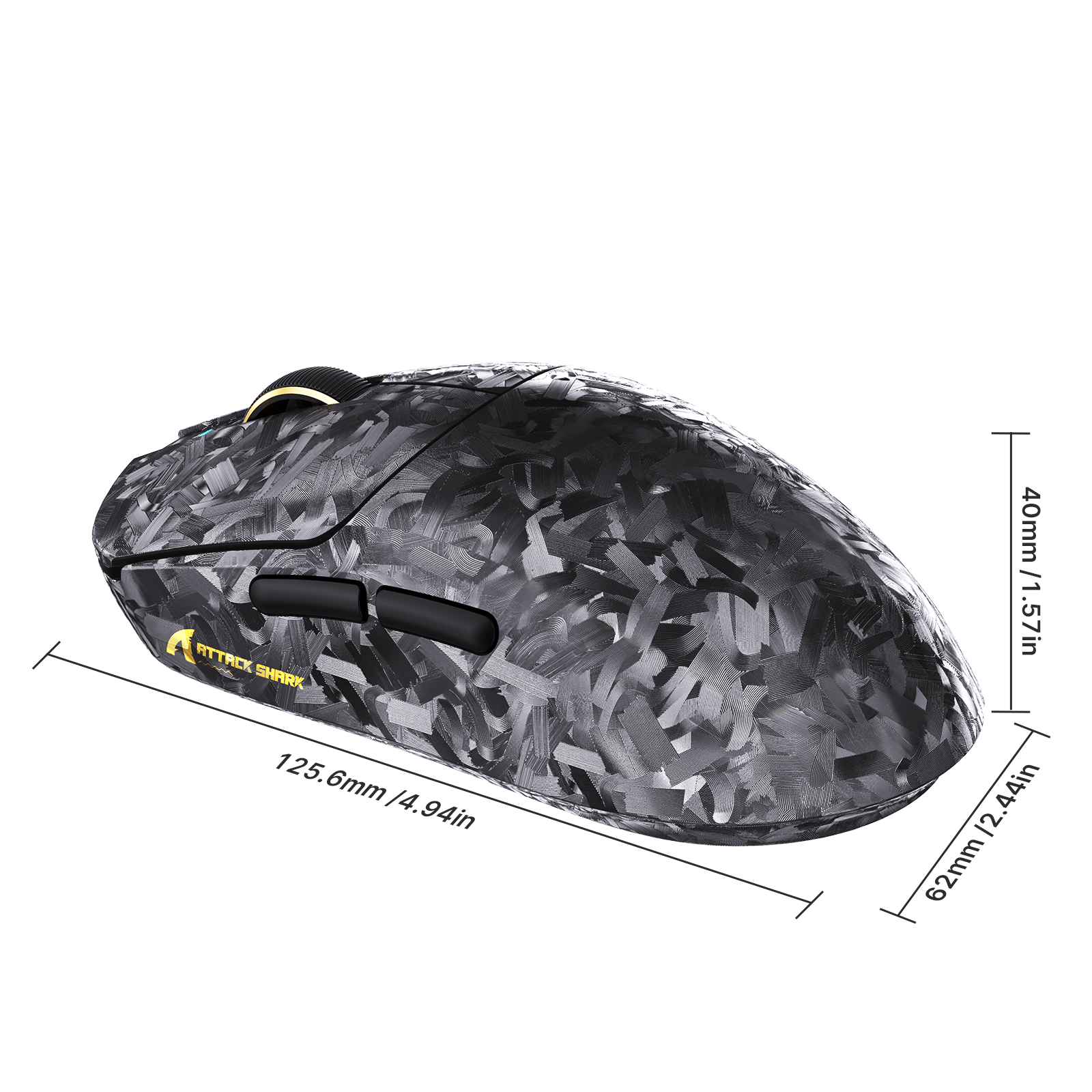 ATTACK SHARK RS3 ULTRA Carbon Fiber Wireless PAW3955MAX Gaming Mouse