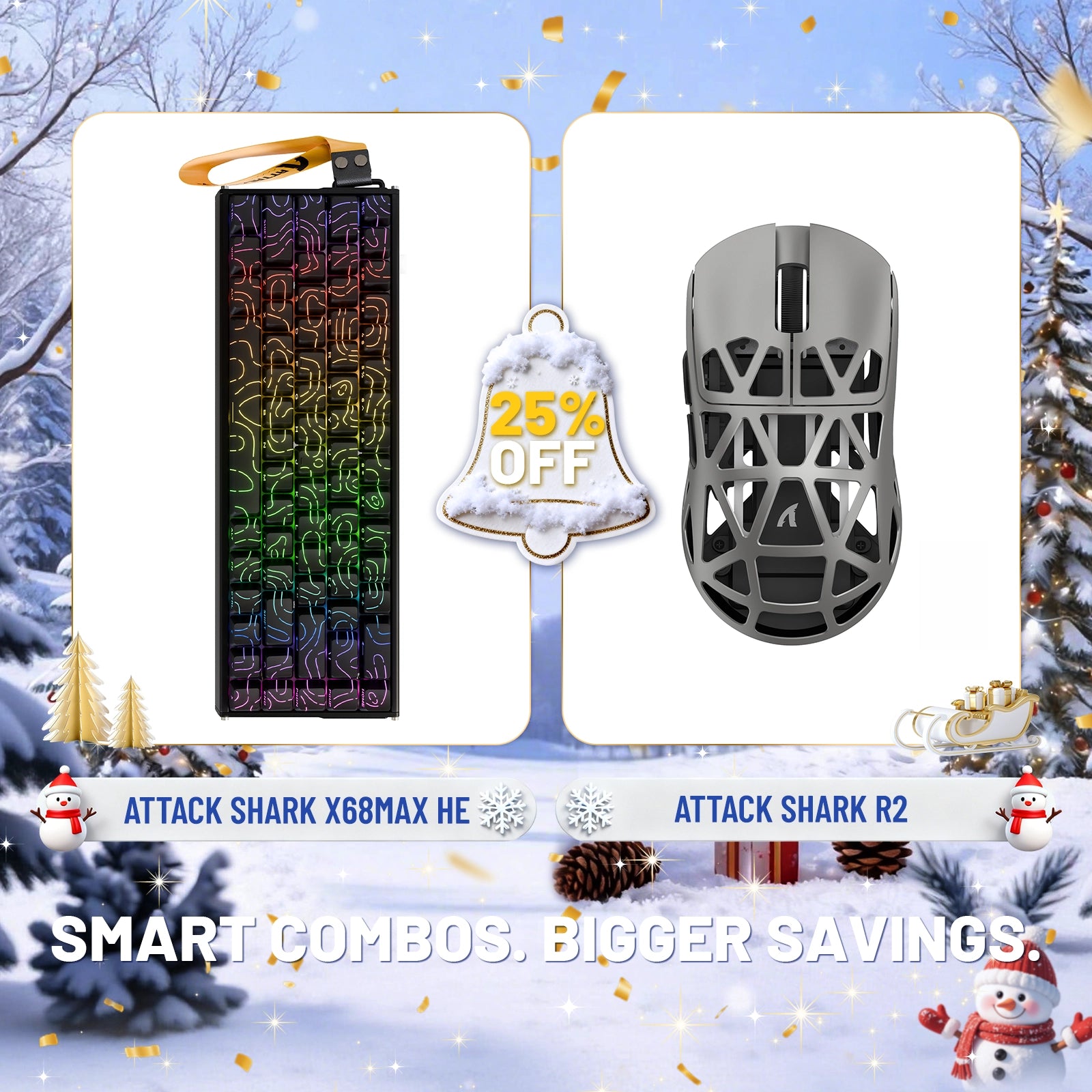 ATTACK SHARK X68MAX HE Rapid Trigger Aluminum Keyboard + R2 Magnesium Alloy Wireless Gaming Mouse Bundle