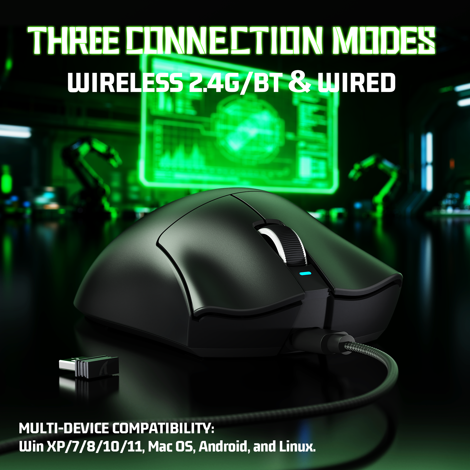 ATTACK SHARK V3 Ultra-Light Tri-Mode Gaming Mouse