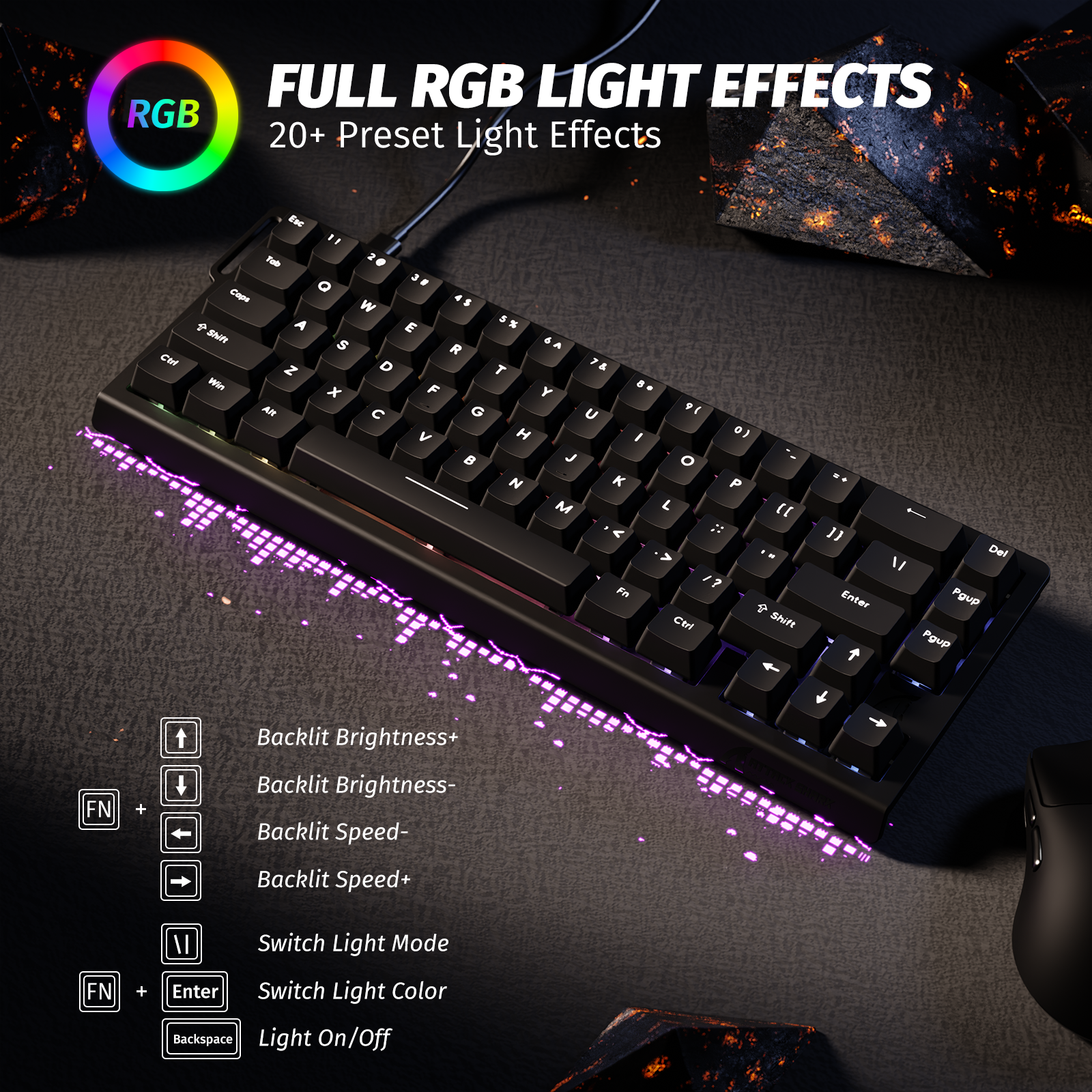 ATTACK SHARK X68 HE Rapid Trigger Keyboard Magnetic Switch