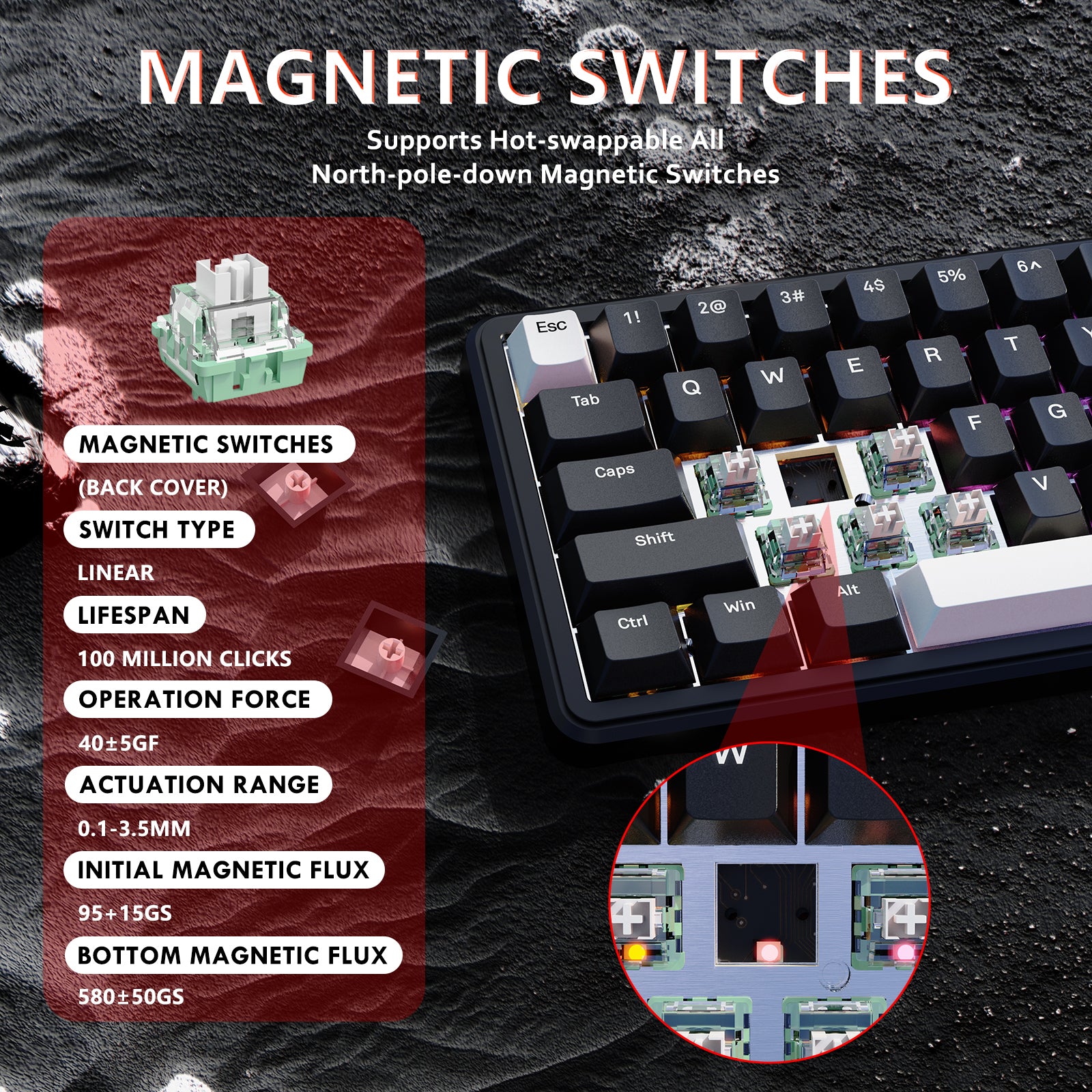 ATTACK SHARK X65 HE Magnetic Switch Rapid Trigger Keyboard