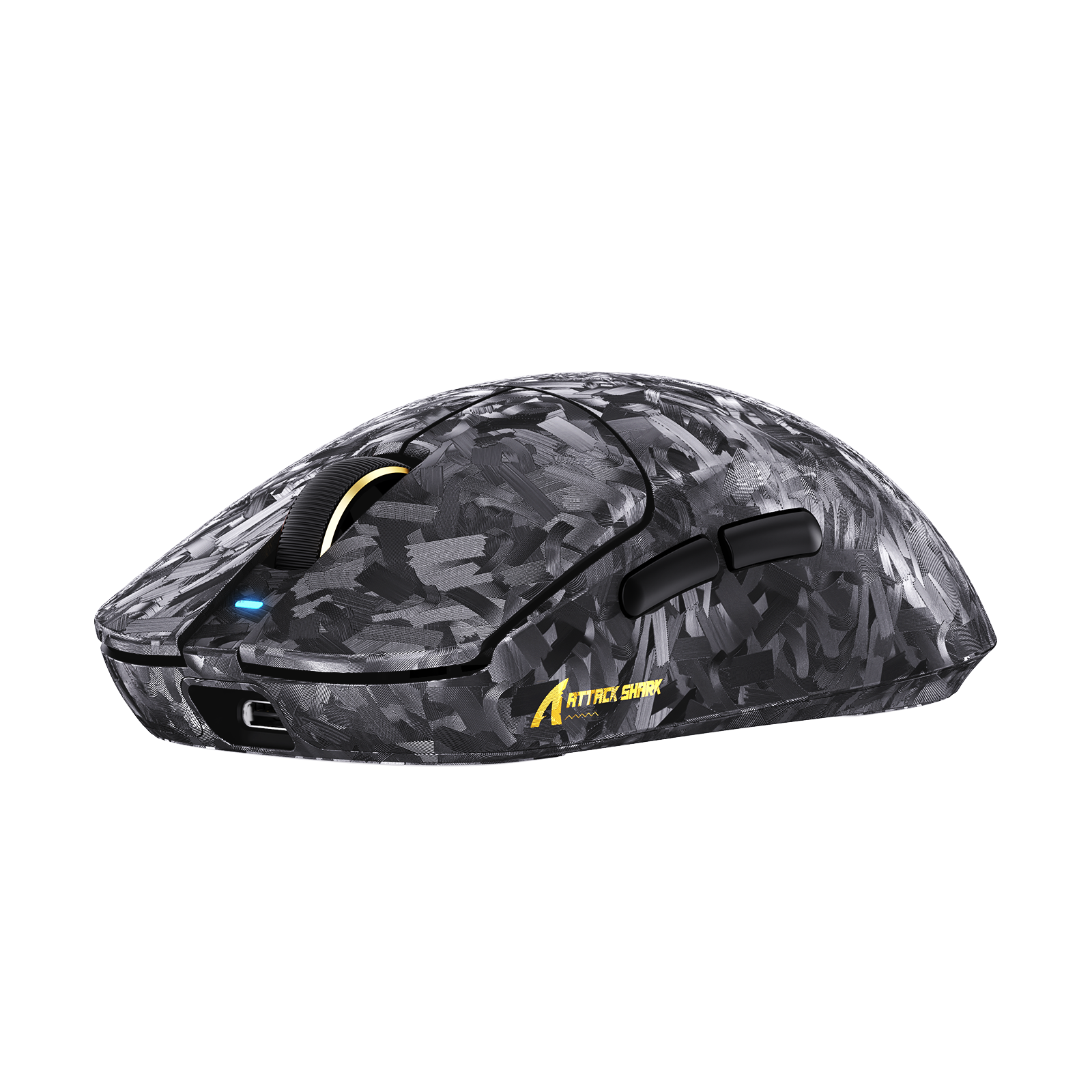 ATTACK SHARK RS3 ULTRA carbon fiber wireless gaming mouse, black textured shell