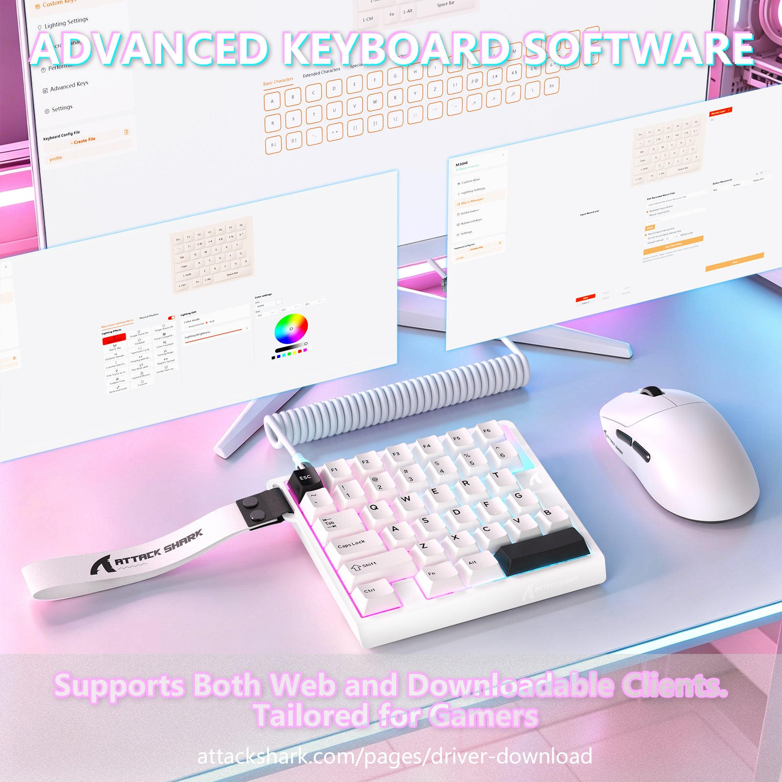 ATTACK SHARK M36 HE One-Handed Magnetic Switch Keyboard & C01 ULTRA LED Aviator Cable