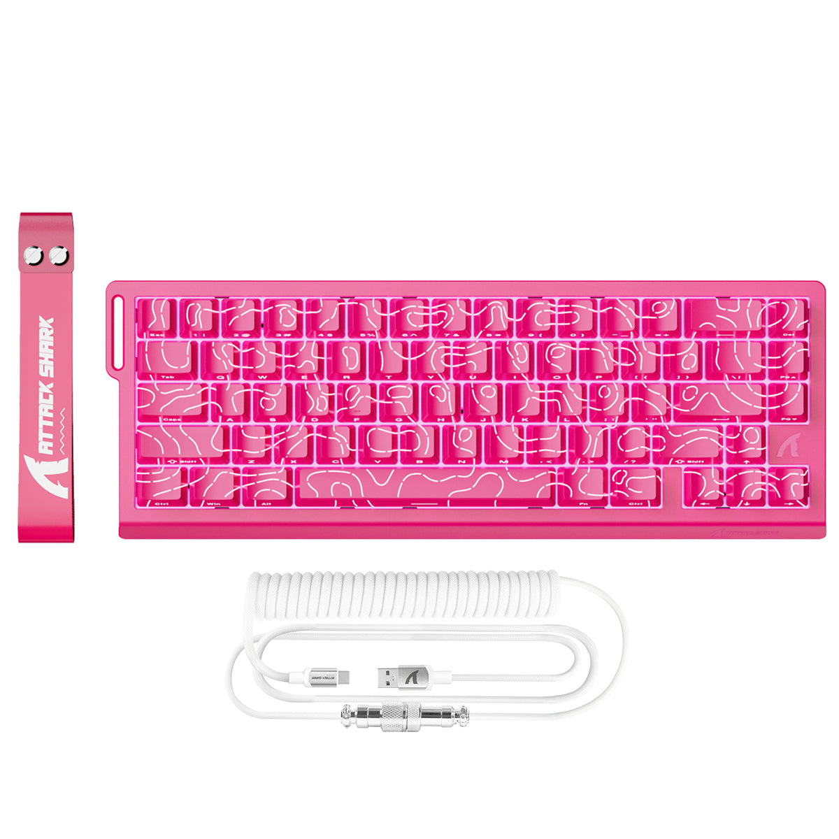 ATTACK SHARK X68 HE Rapid Trigger Keyboard Magnetic Switch with C01PRO Coiled Cable