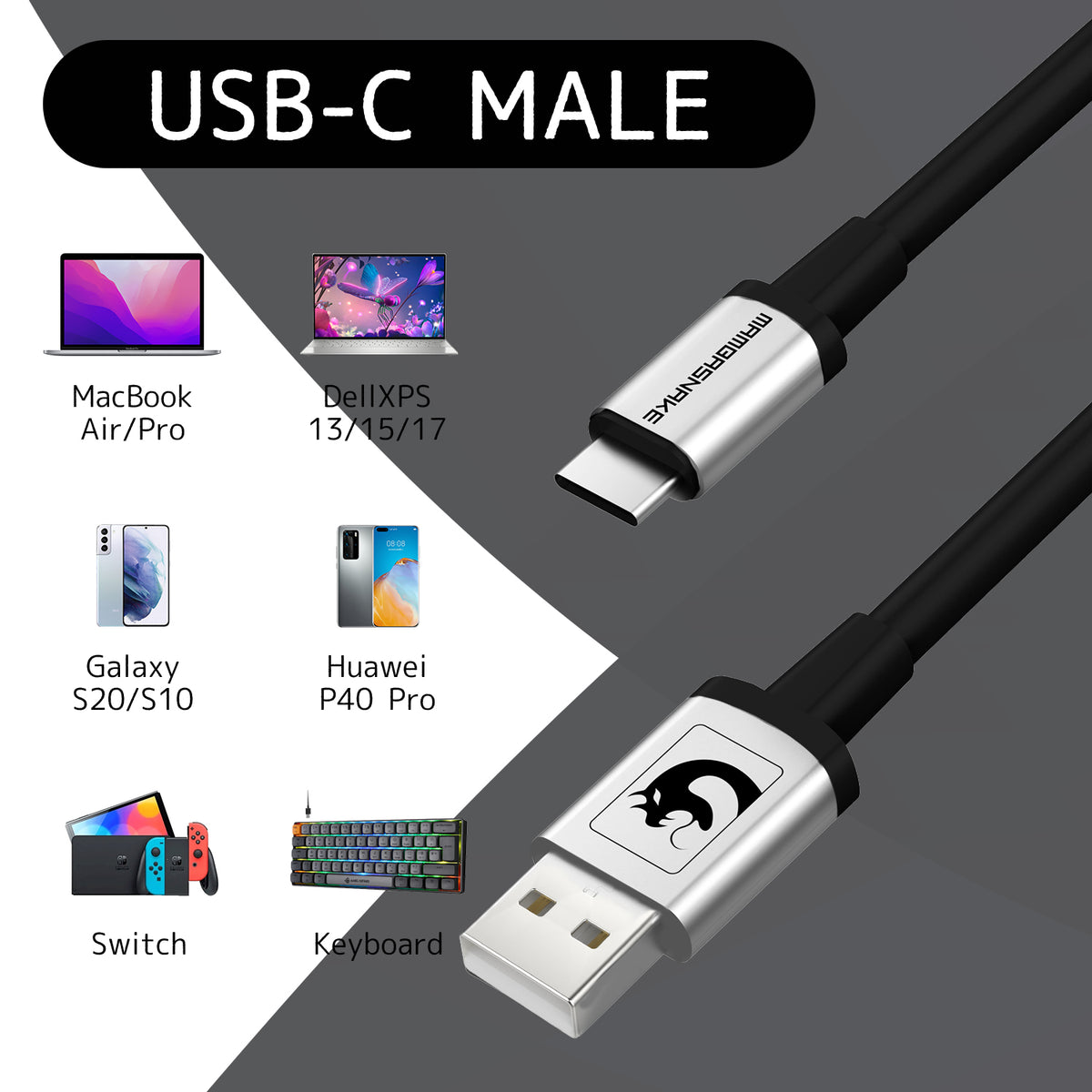 ATTACK SHARK x MAMBASNAKE C01 Coiled Cable