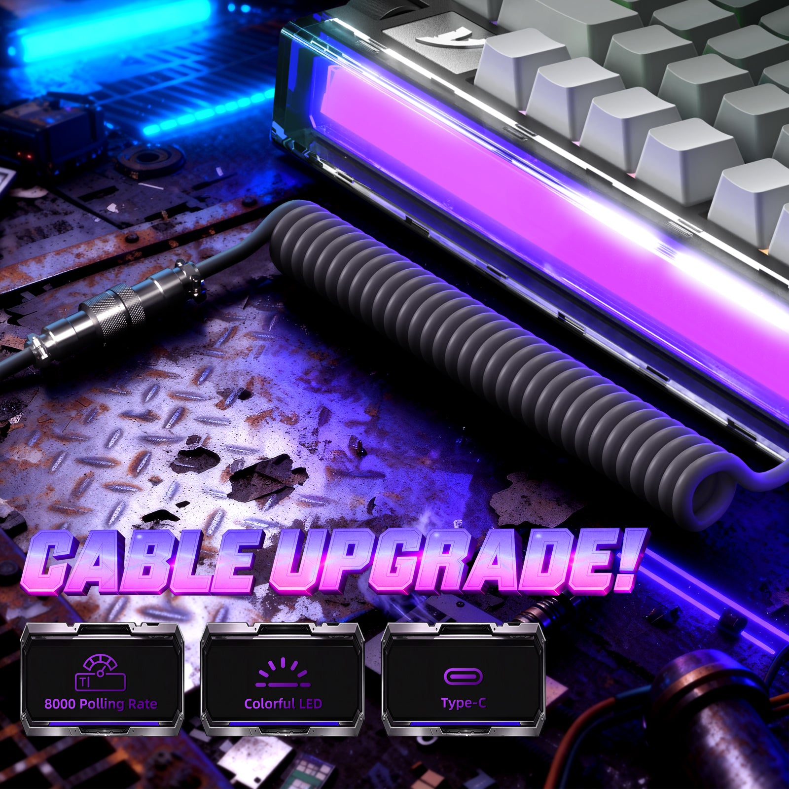 ATTACK SHARK R85 HE Rapid Trigger Keyboard with C01ULTRA LED Cable