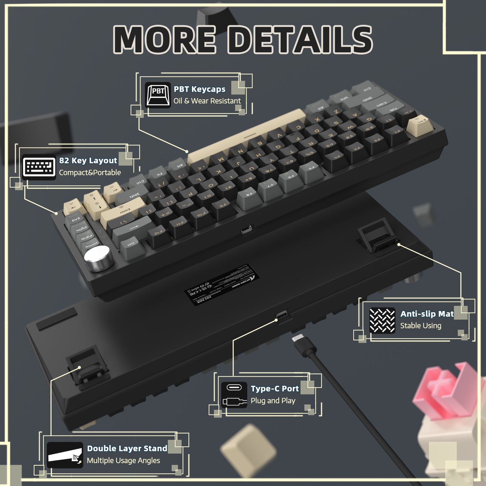 ATTACK SHARK K85 Rapid Trigger Keyboard Magnetic Switch