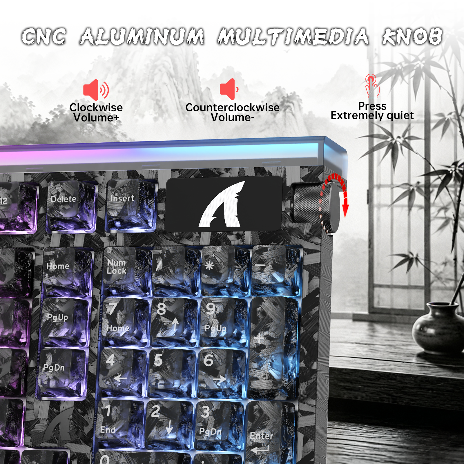 ATTACK SHARK R98 HE Carbon Fiber Wired Rapid Trigger Magnetic Switch Keyboard With C01 Ultra RGB Coiled Cable