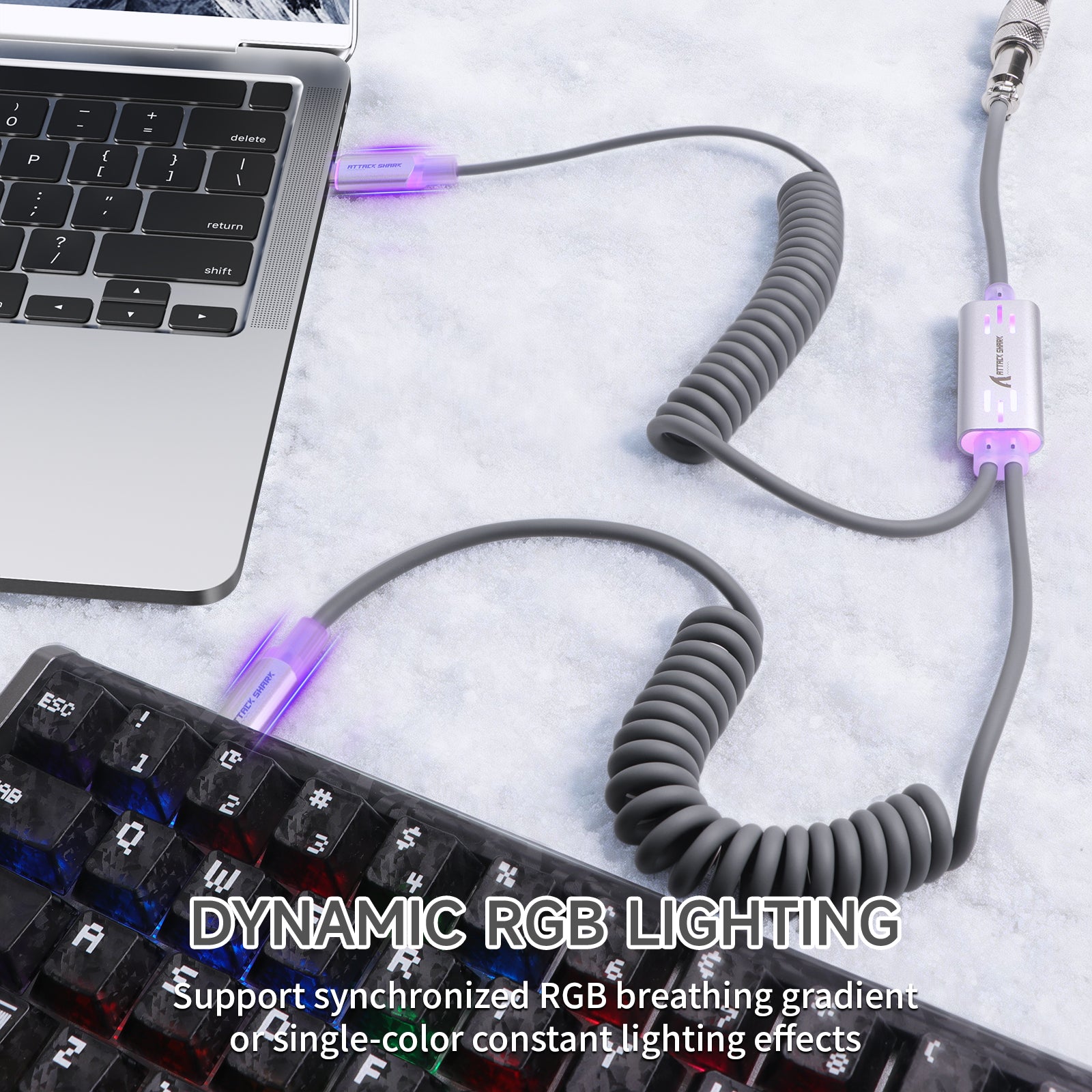 ATTACK SHARK C08 2-in-1 Custom Aviation Cable for 8kHz Magnetic Keyboards