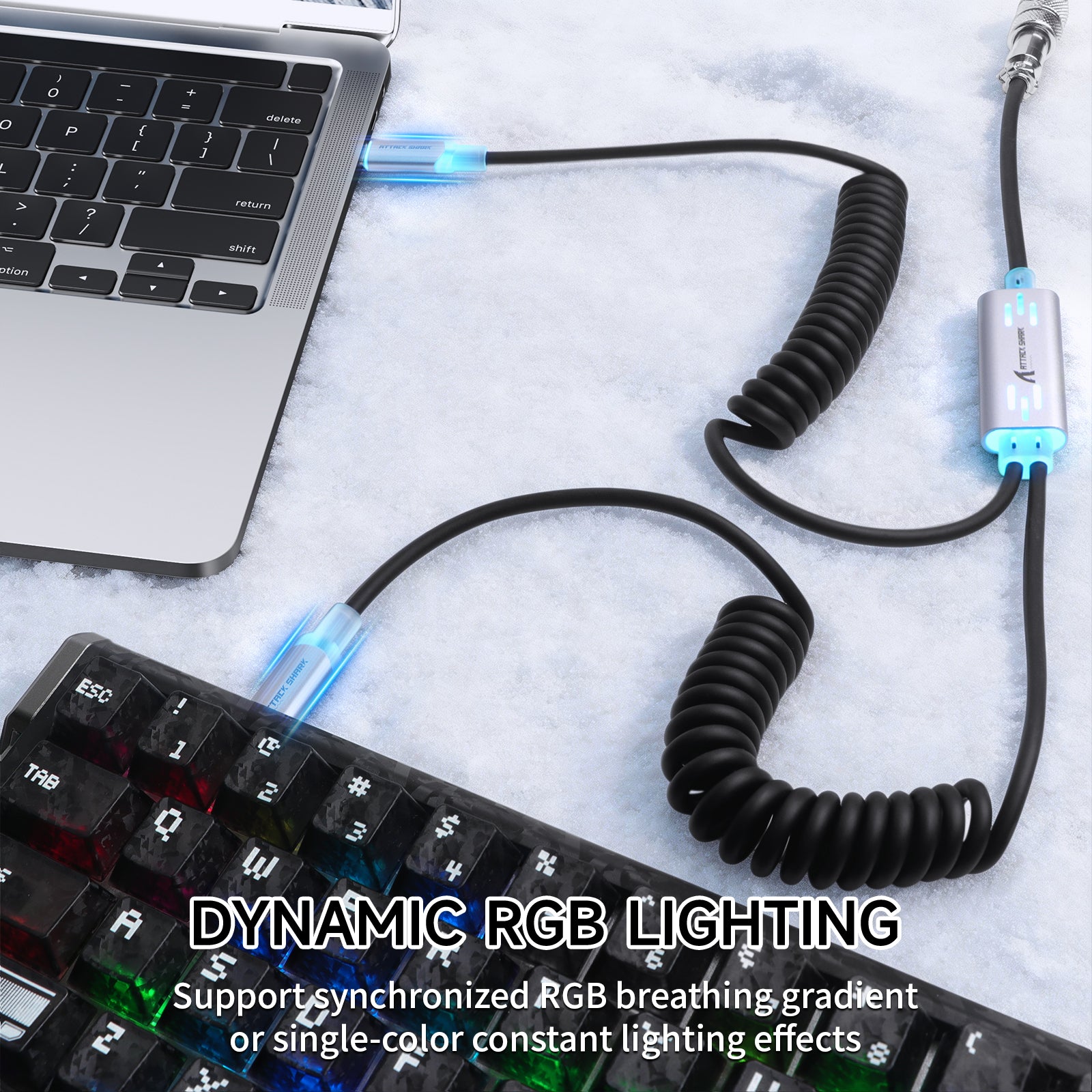 ATTACK SHARK C08 2-in-1 Custom Aviation Cable for 8kHz Magnetic Keyboards