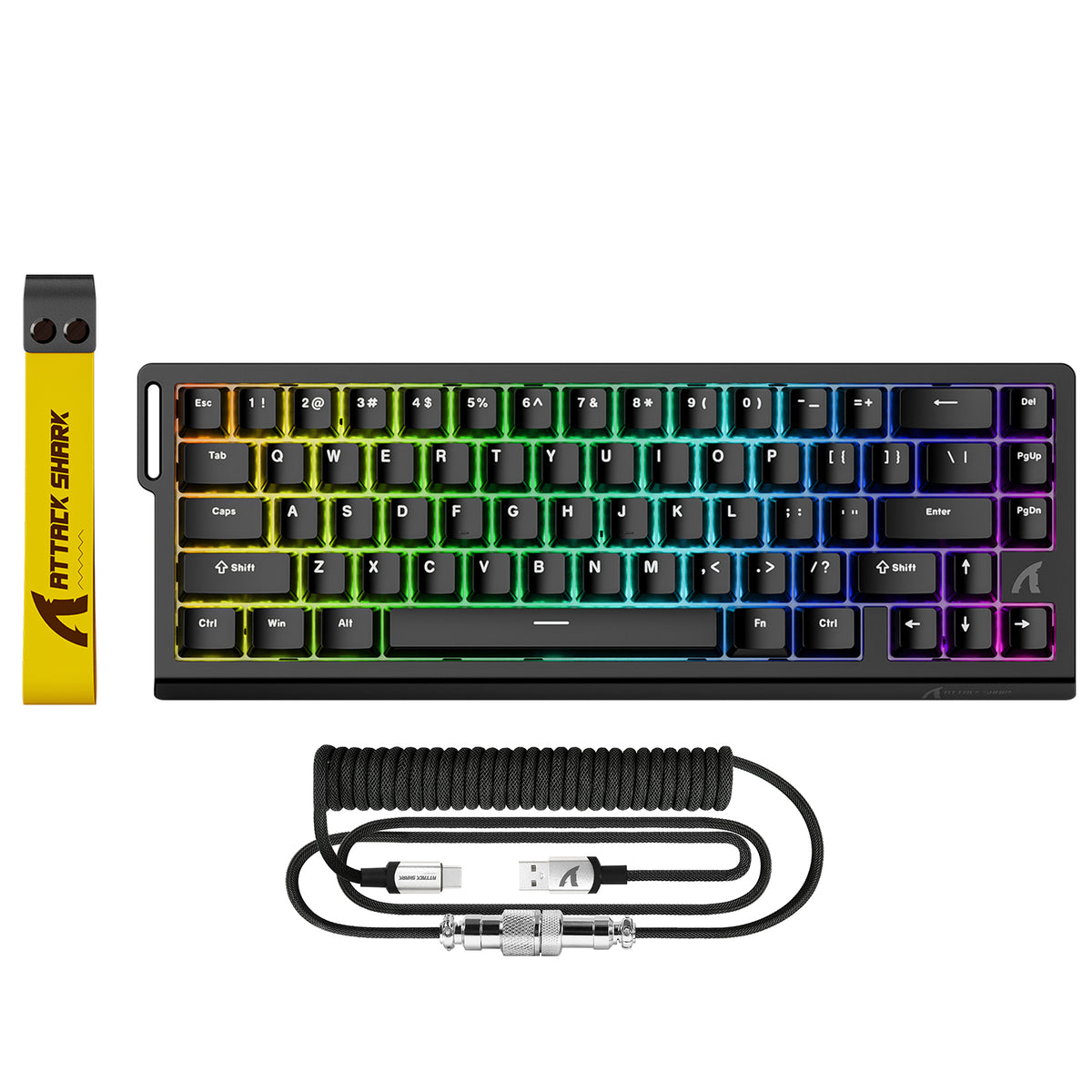 ATTACK SHARK X68 HE Rapid Trigger Keyboard Magnetic Switch with C01PRO Coiled Cable
