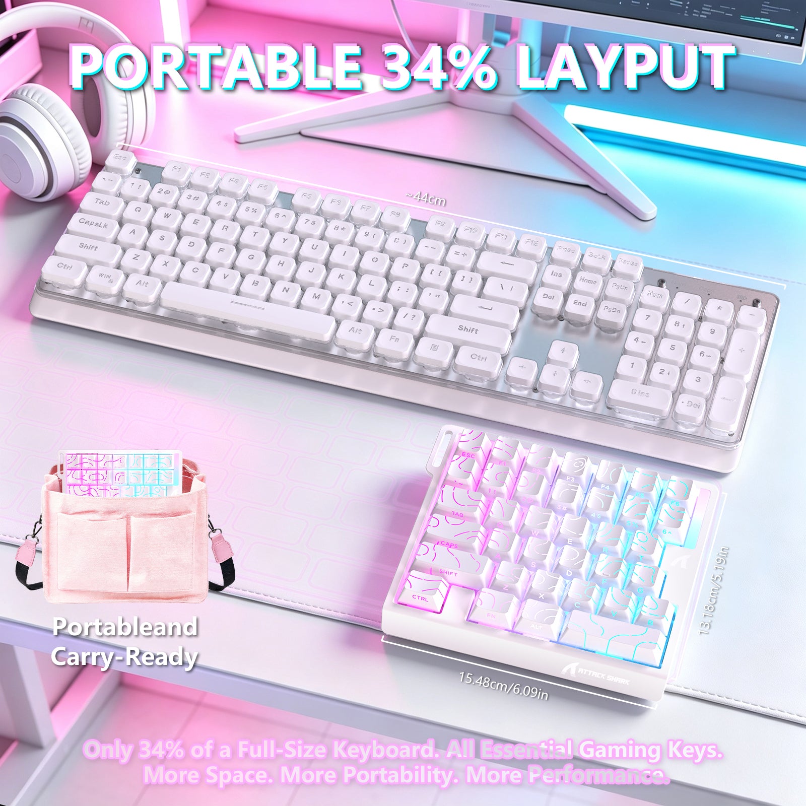 ATTACK SHARK M36 HE One-Handed Magnetic Switch Keyboard & C01 ULTRA LED Aviator Cable