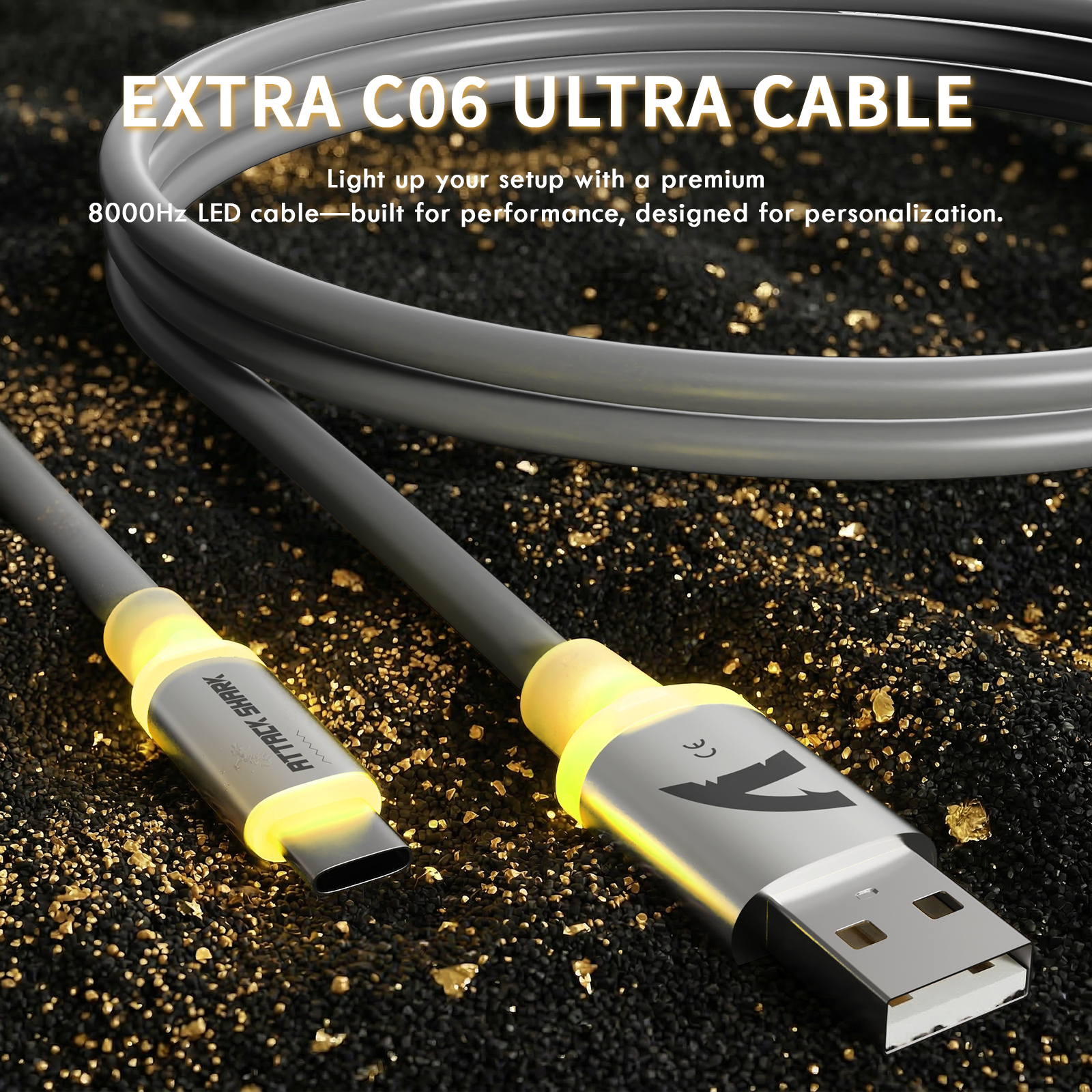 ATTACK SHARK X11 ULTRA carbon fiber wireless gaming mouse with LED cable