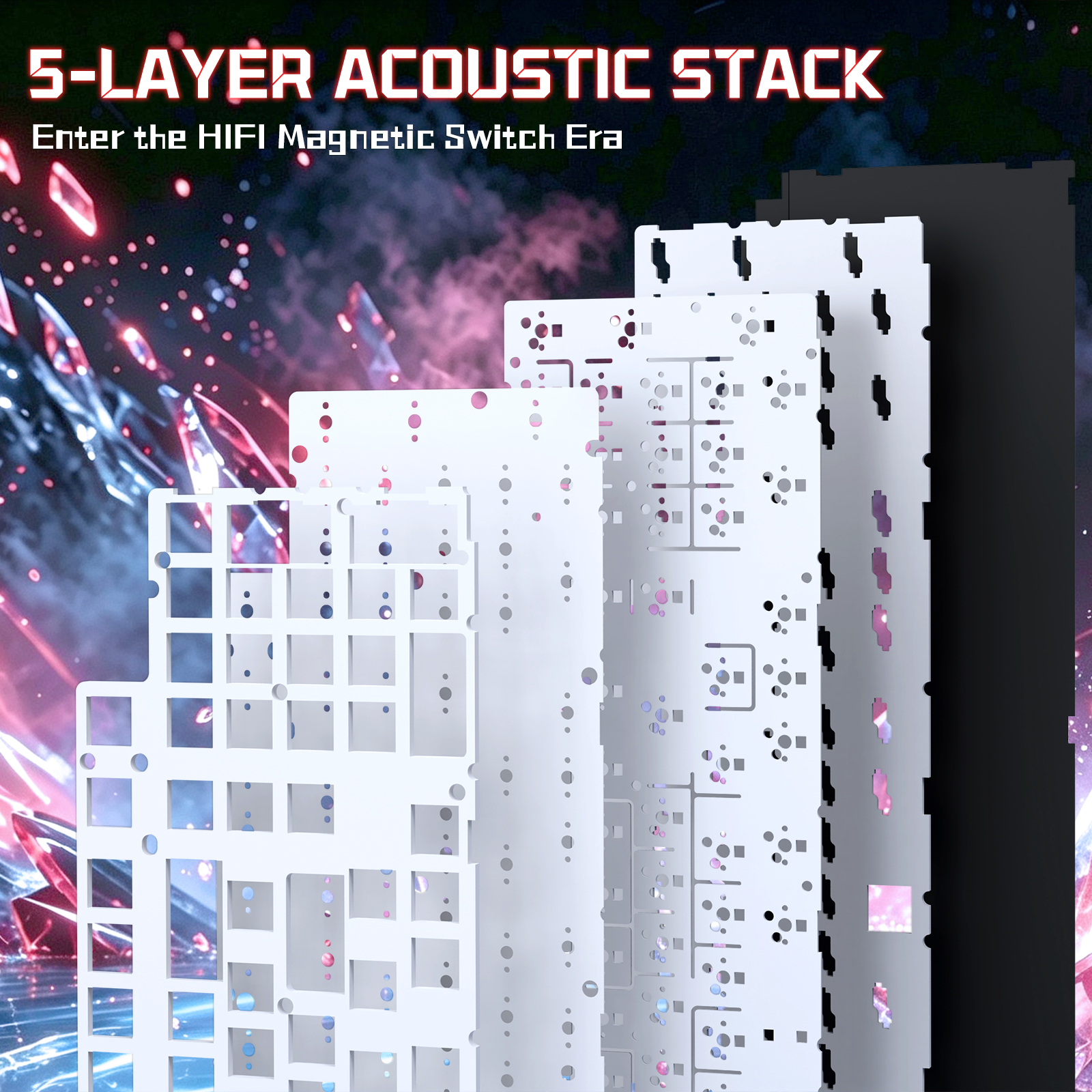 ATTACK SHARK R98 HE Carbon Fiber Wired Rapid Trigger Magnetic Switch Keyboard With C01 Ultra RGB Coiled Cable
