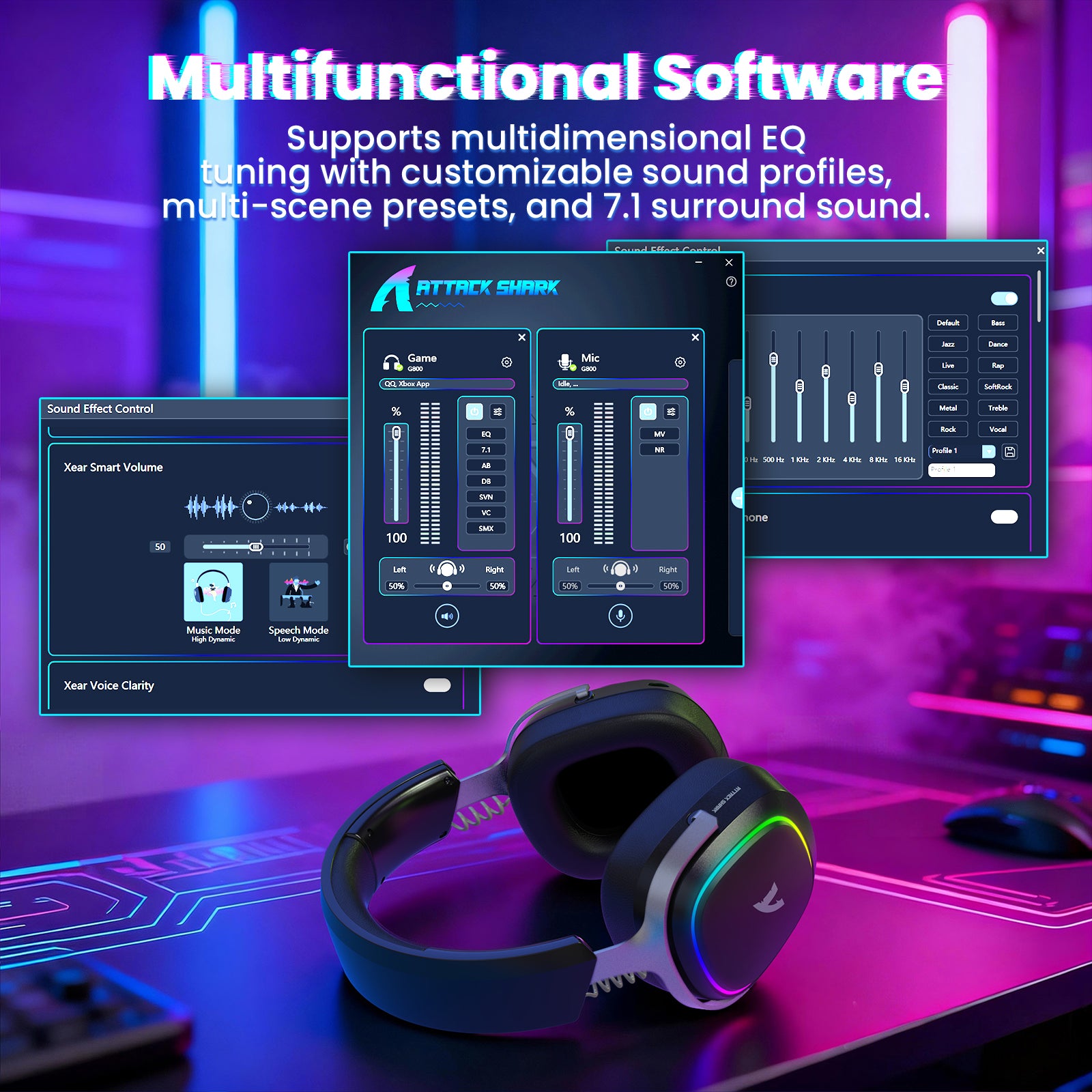 ATTACK SHARK G800 Wireless Gaming Headset