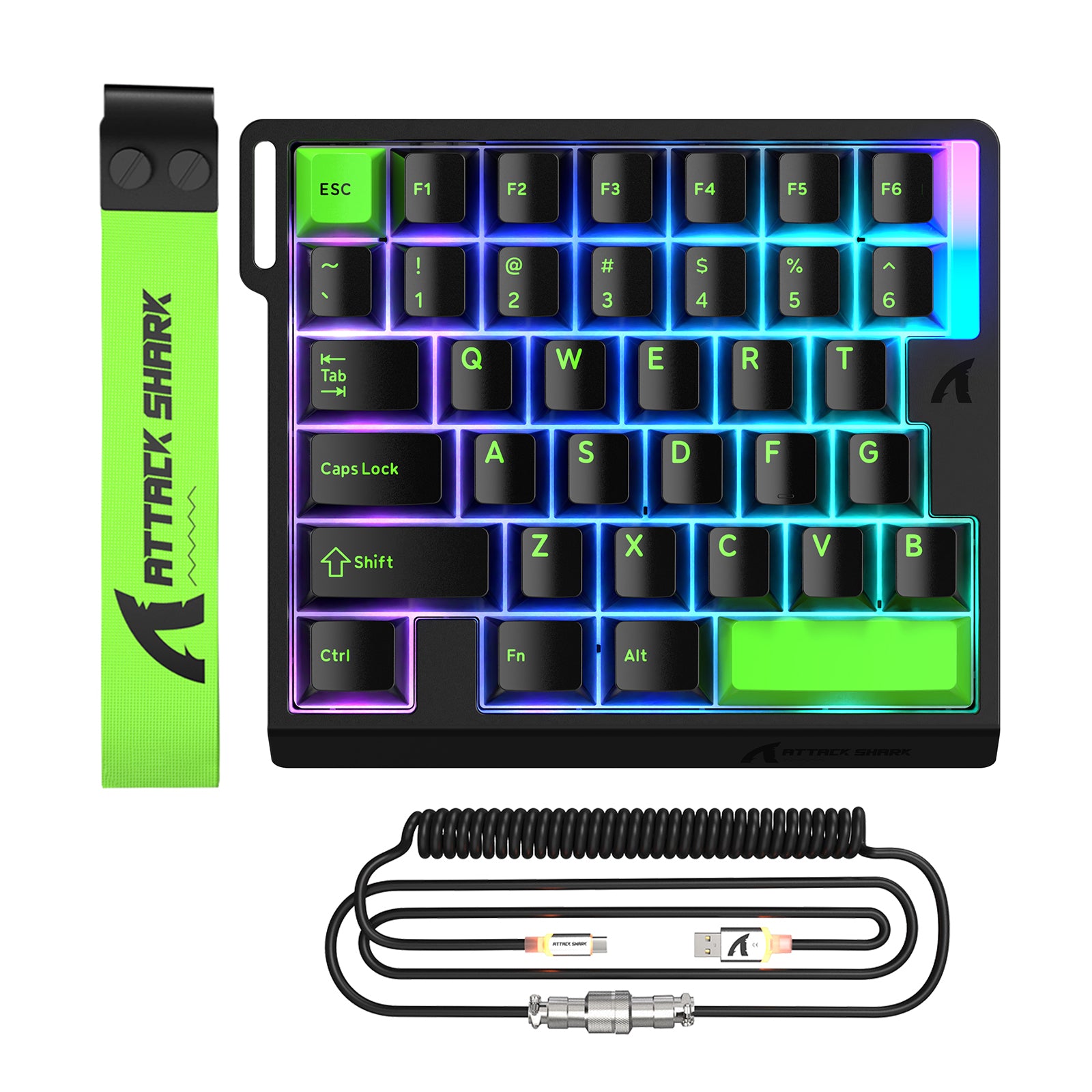 ATTACK SHARK M36 HE One-Handed Magnetic Switch Keyboard & C01 ULTRA LED Aviator Cable