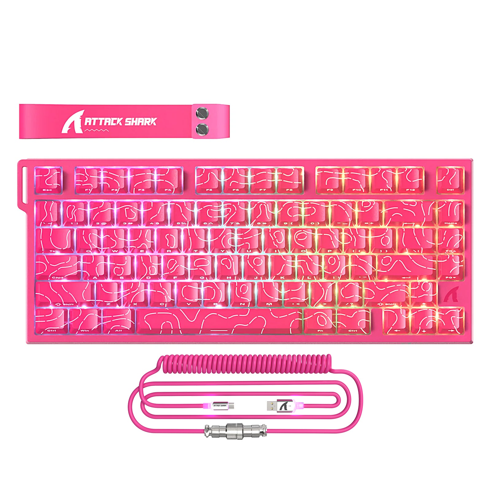 ATTACK SHARK R82 HE Wired 75% Gaming Keyboard  with C01ULTRA LED Cable