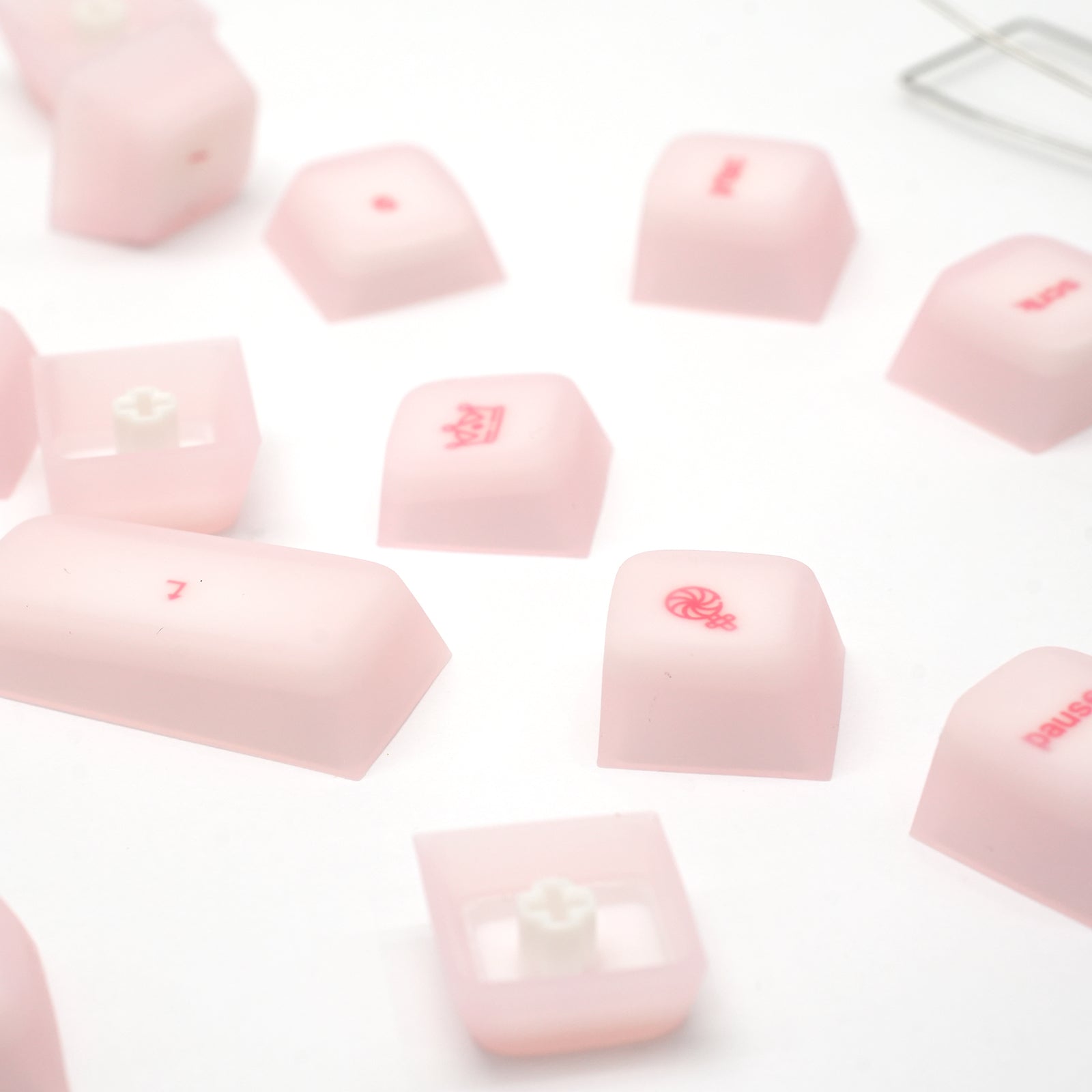 ATTACK SHARK SK01 113 Keys Silicone Keycap Set, Cherry Profile, ANSI, Pink